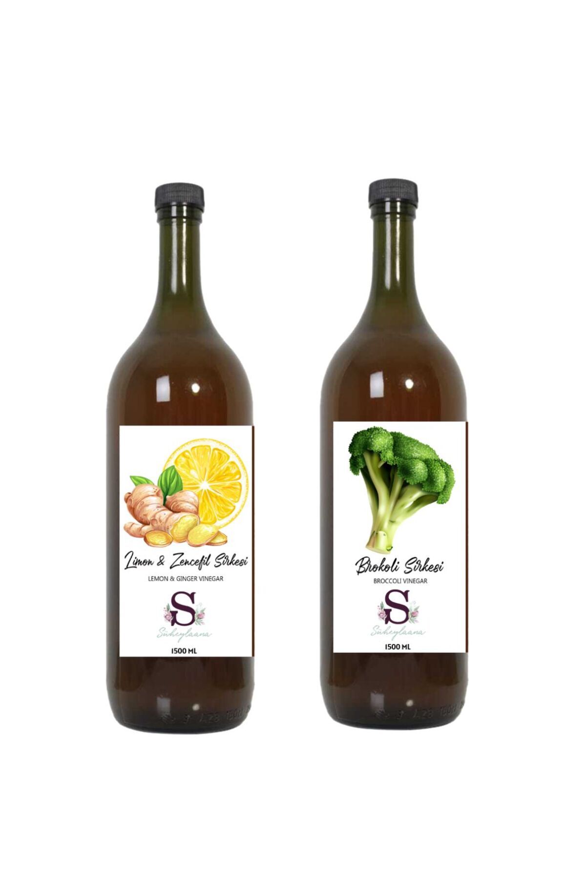Süheylaana Doğal Limon & Zencefil Sirkesi 1500 Ml - Doğal Brokoli Sirkesi 1500 Ml