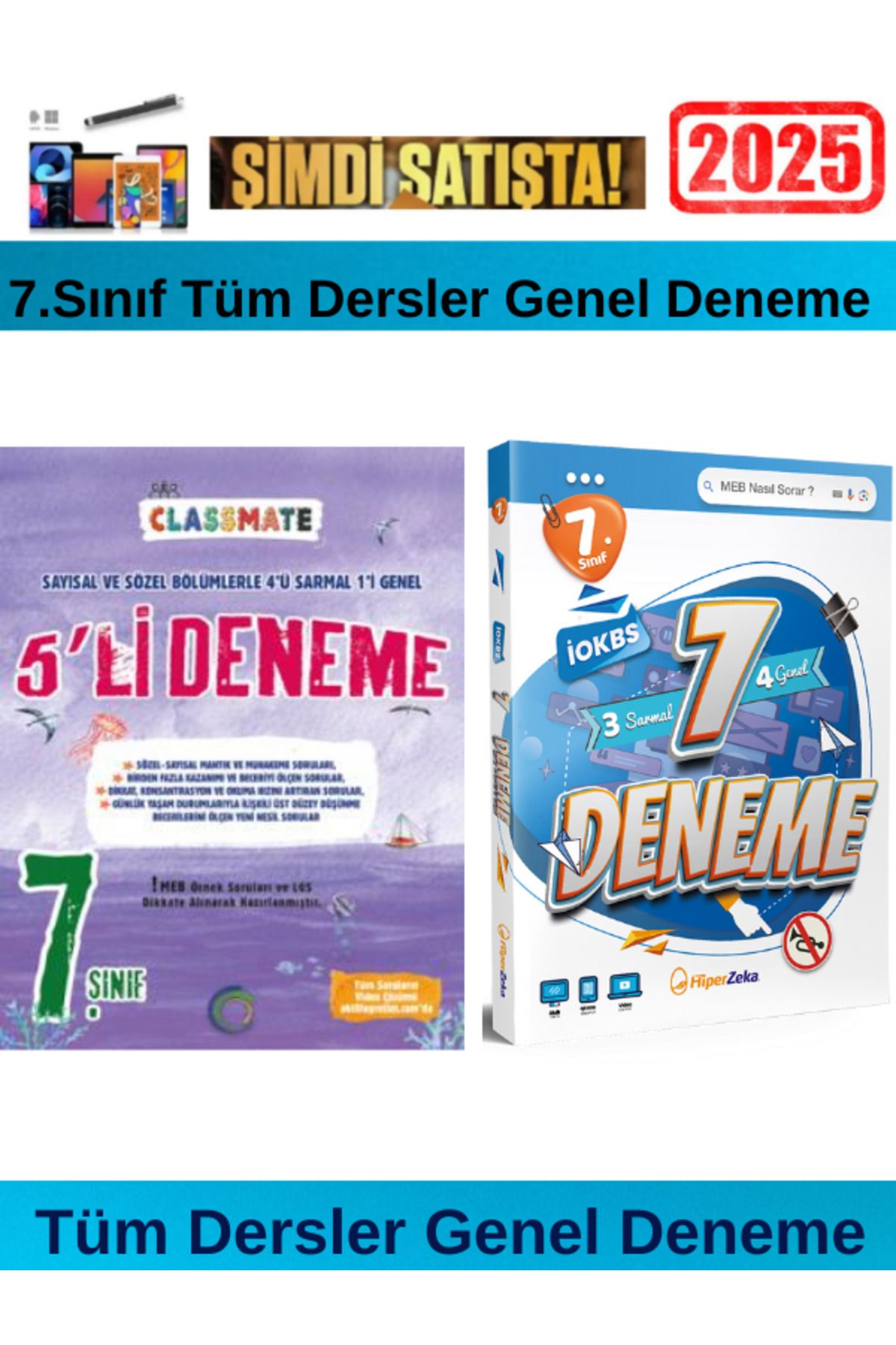 Okyanus Yayıncılık Classmate 7.Sınıf Tüm Dersler 7 li Deneme+Hiper 7.Sınıf 3 Sarmal 4 Genel Deneme+Kalem