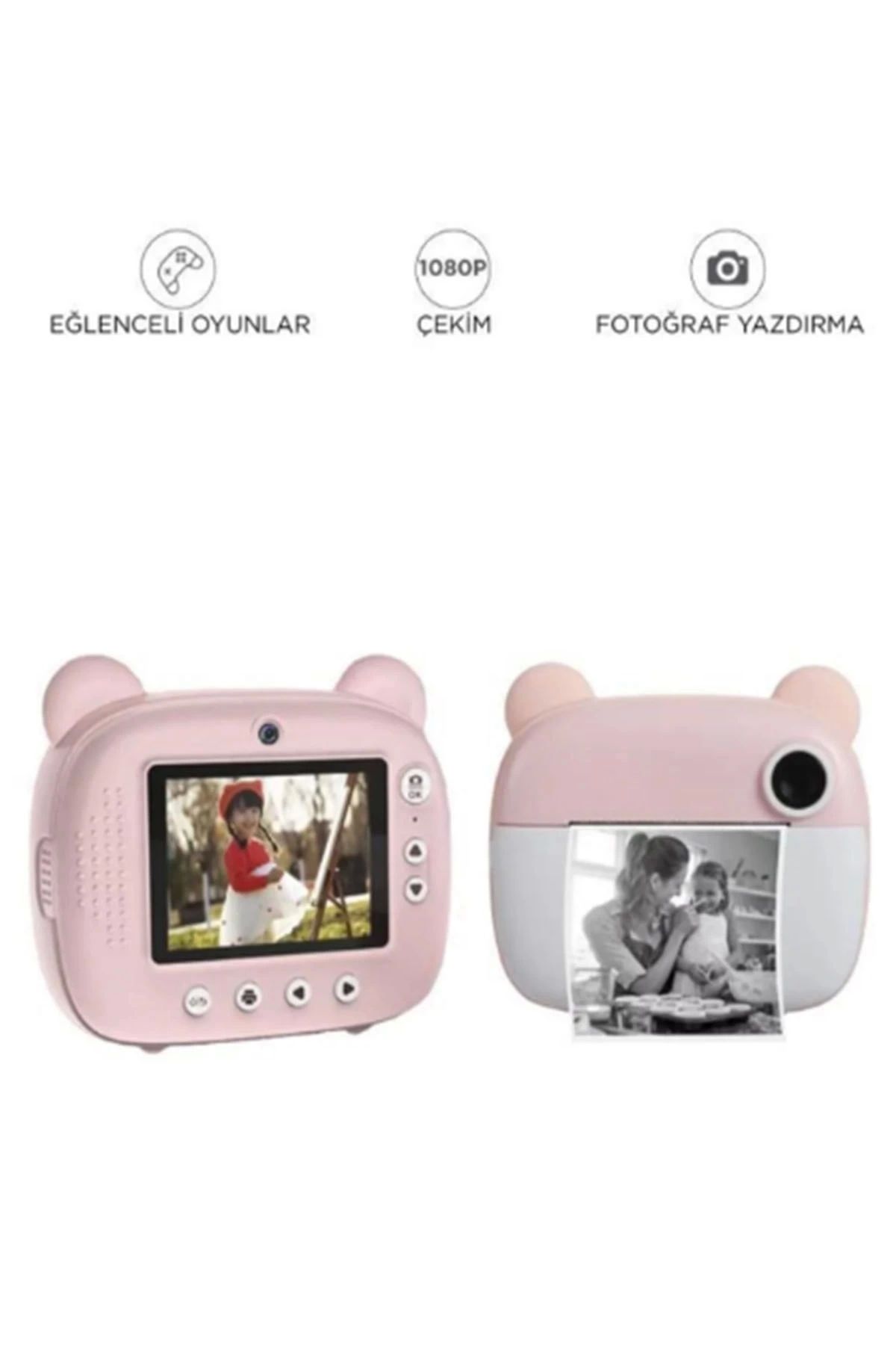 No8 Home Mini Dijital Fotoğraf Çıkaran Video Kaydedici Taşınabilir Anında Baskı Çıkaran Çocuk Kamerası 3 Adet