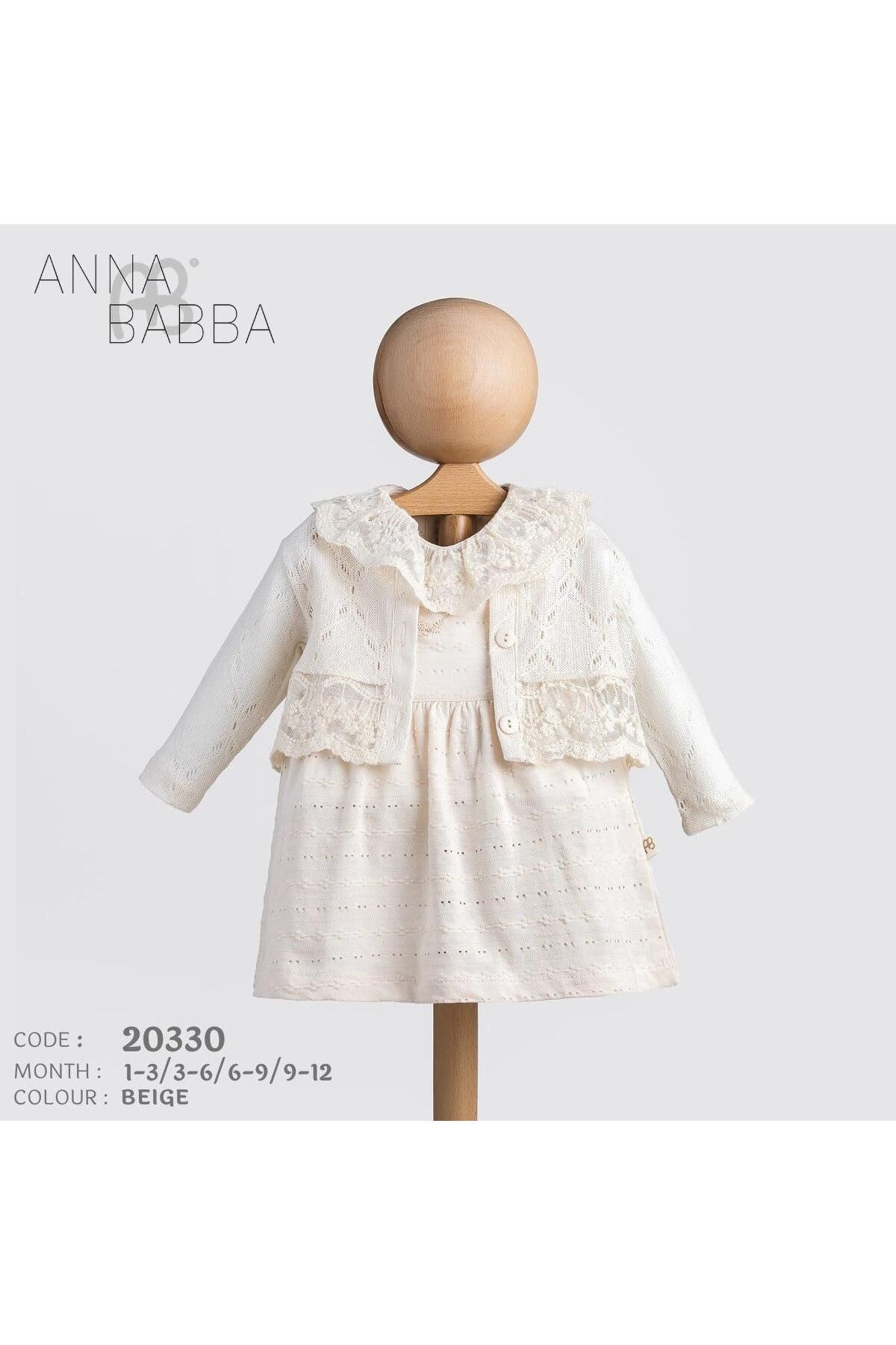 ANNA BABBA DANTELLİ 2 Lİ BEBEK ELBİSE TAKIMI // 20330