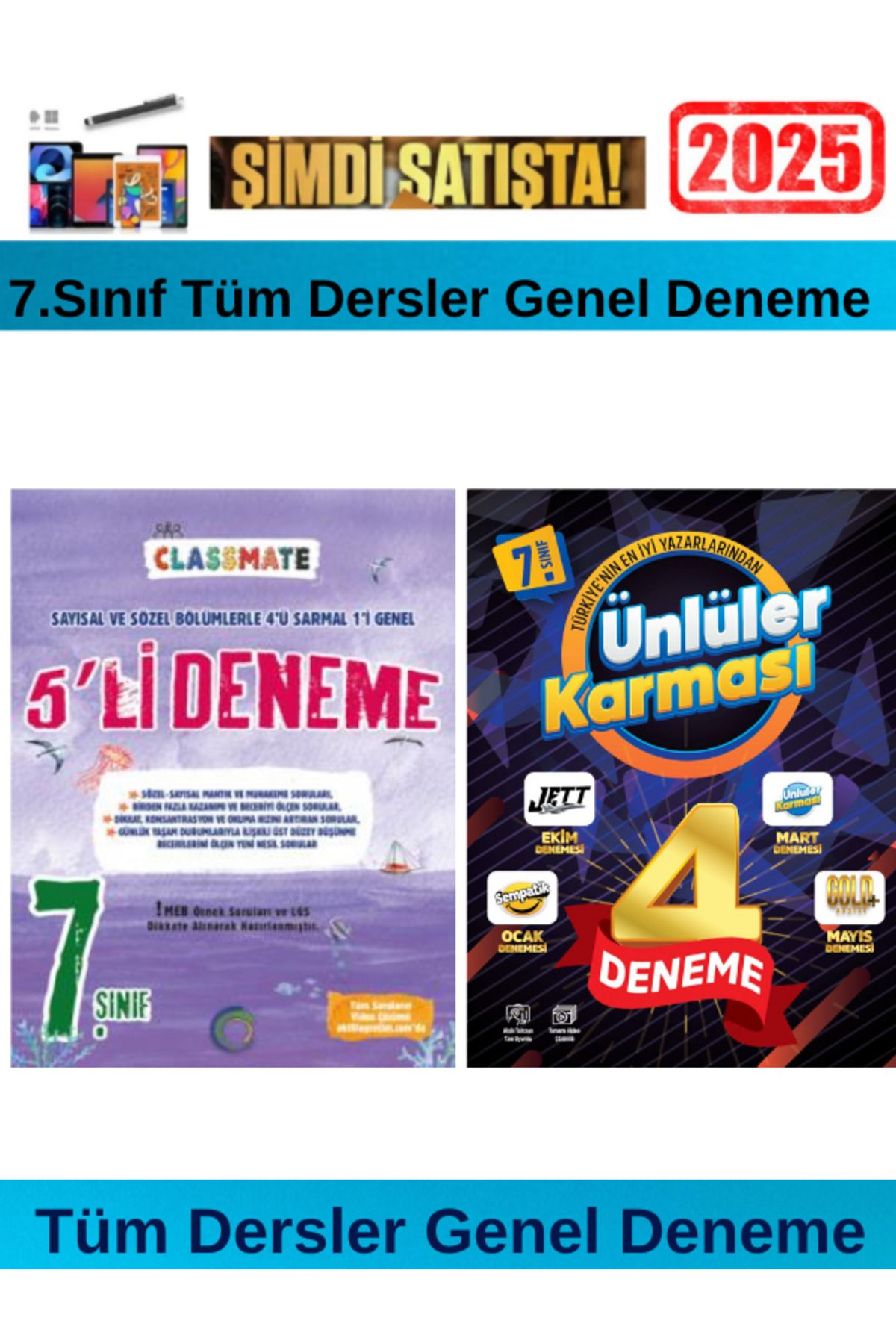 Okyanus Yayıncılık Classmate 7.Sınıf Tüm Dersler 7 li Deneme+Ünlüler Karması 7 .Sınıf Tüm Dersler 4 Genel Deneme
