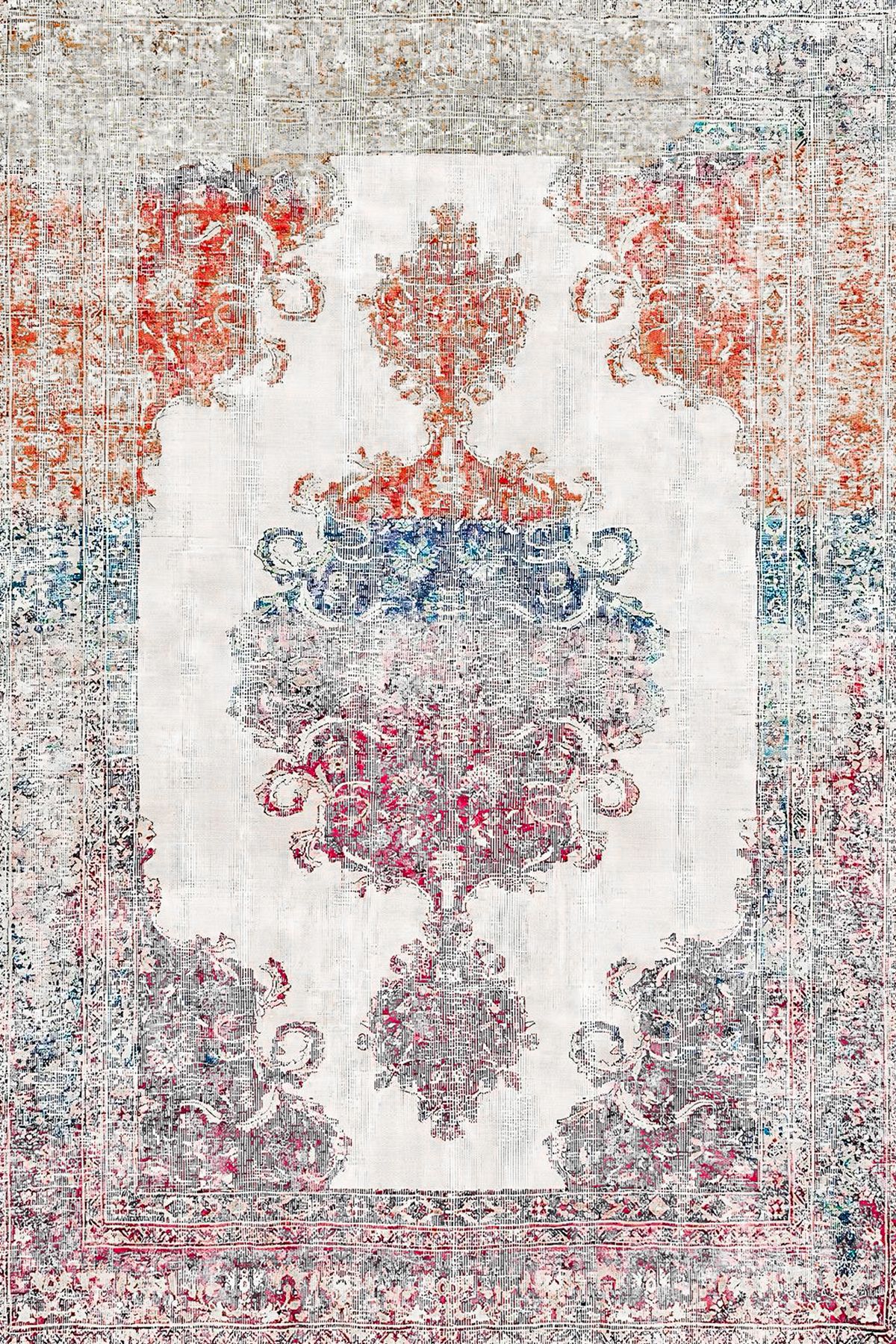 Harikabirev HARİKABİREV | VİNTAGE ESKİTME TARZ OTANTİK MİNİMALİST MODERN SOFT DESEN | YIKANABİLİR HALI