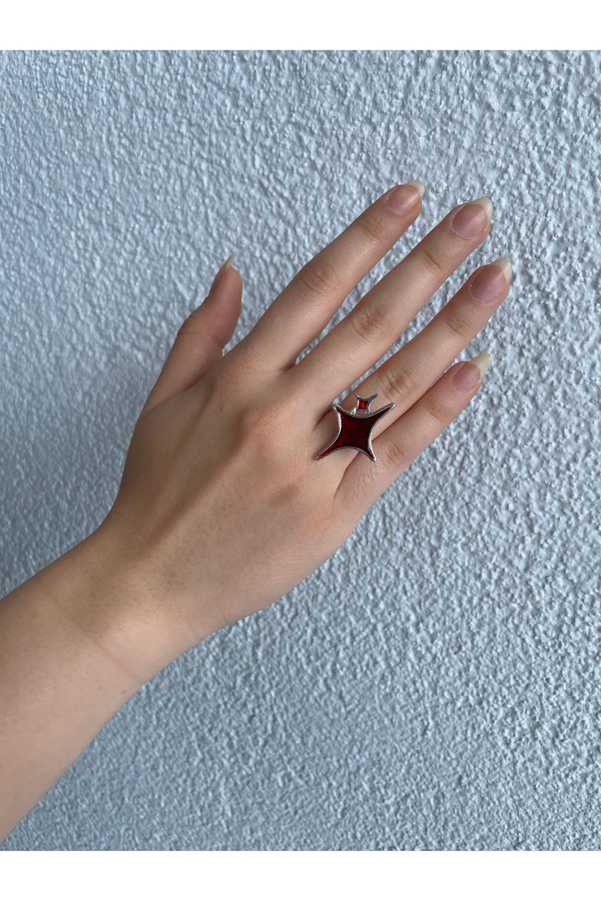 Home Kırmızı Kutup Yıldızı Ayarlanabilir Gotik Yüzük
