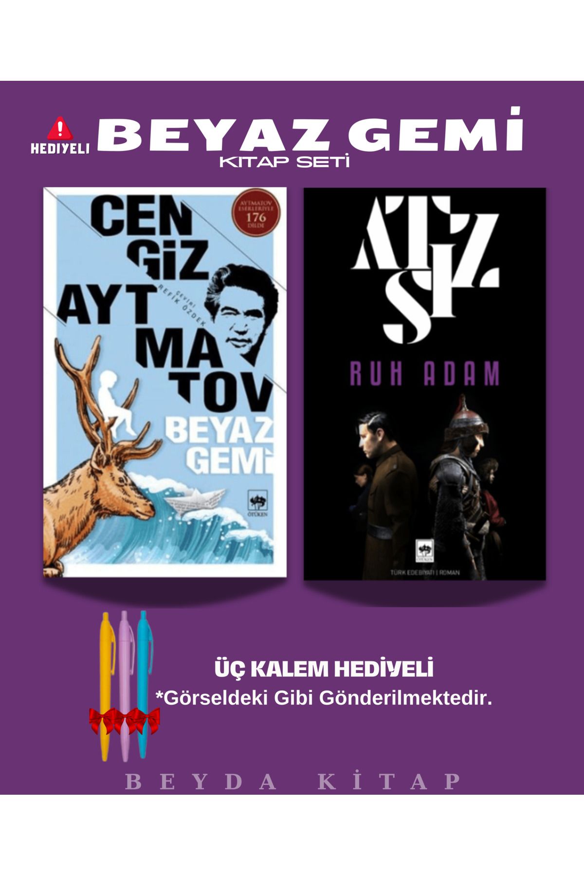 Bilge Kültür Sanat Beyaz Gemi - Ruh Adam - Cengiz Aytmatov - Kalem Hediyeli - Kitap Seti