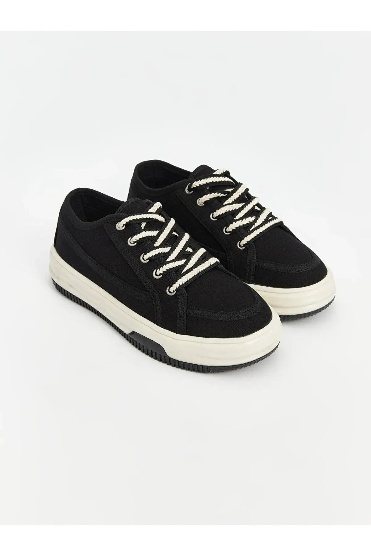McDark Kadın Siyah Keten Sneaker Spor Ayakkabı