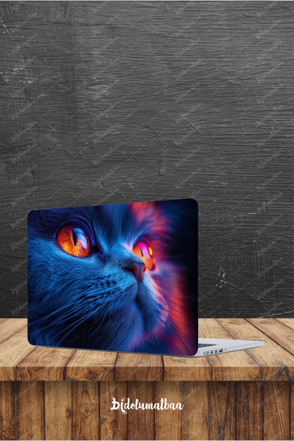 Bidolumatbaa Laptop Sticker Bilgisayar Notebook Pc Renkli Kedi Gözler Kaplama Etiketi