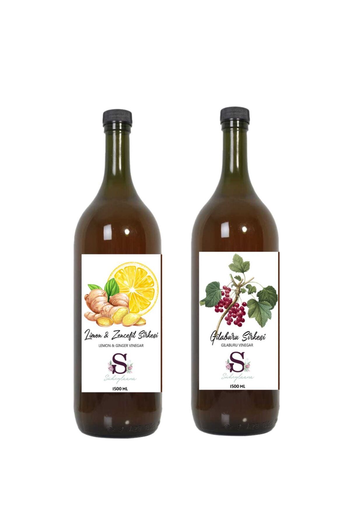 Süheylaana Doğal Limon & Zencefil Sirkesi 1500 Ml - Doğal Gilaburu Sirkesi 1500 Ml