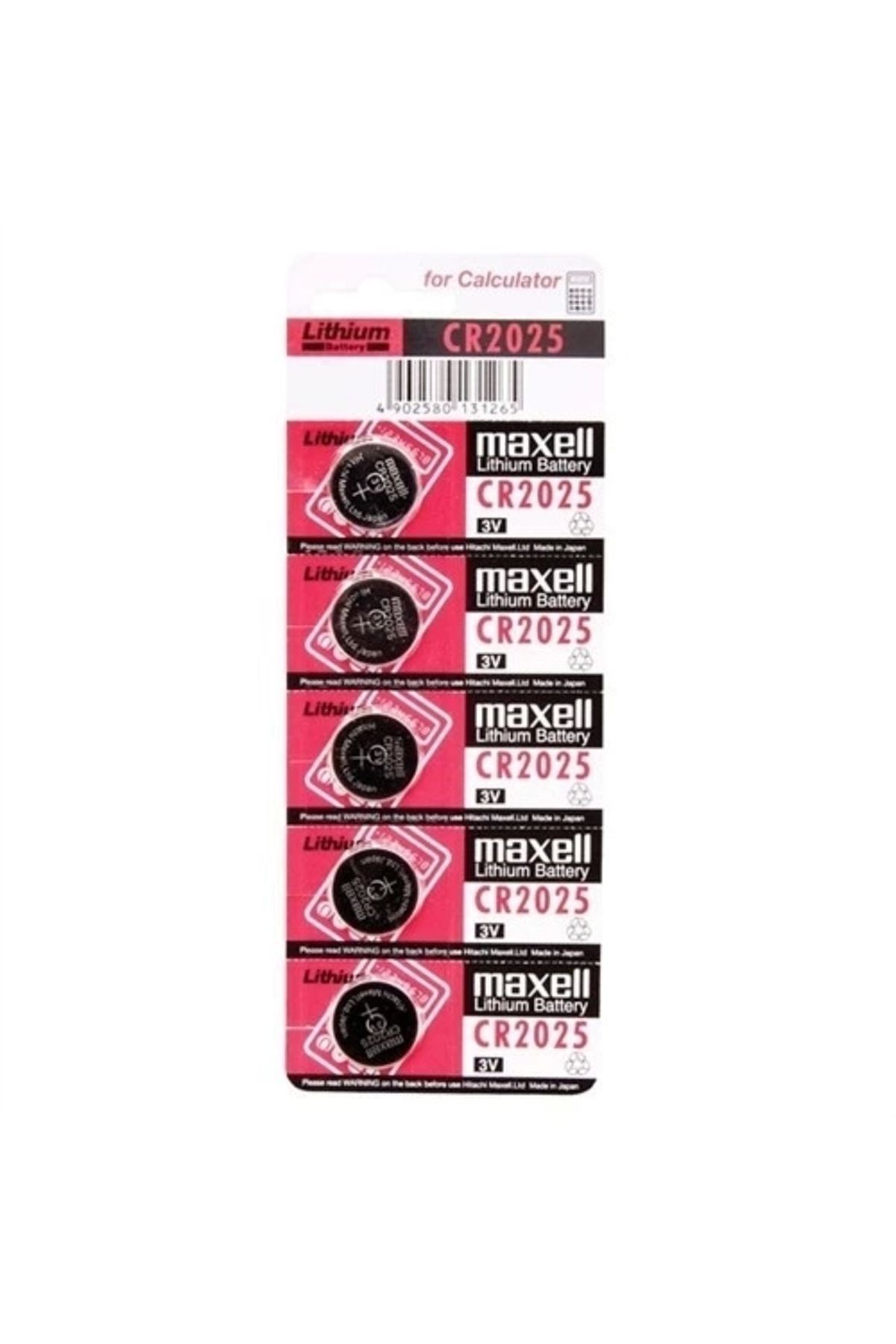 YNT İthalat Maxell Cr2025 3v Lityum Düğme Pil 5'li Paket