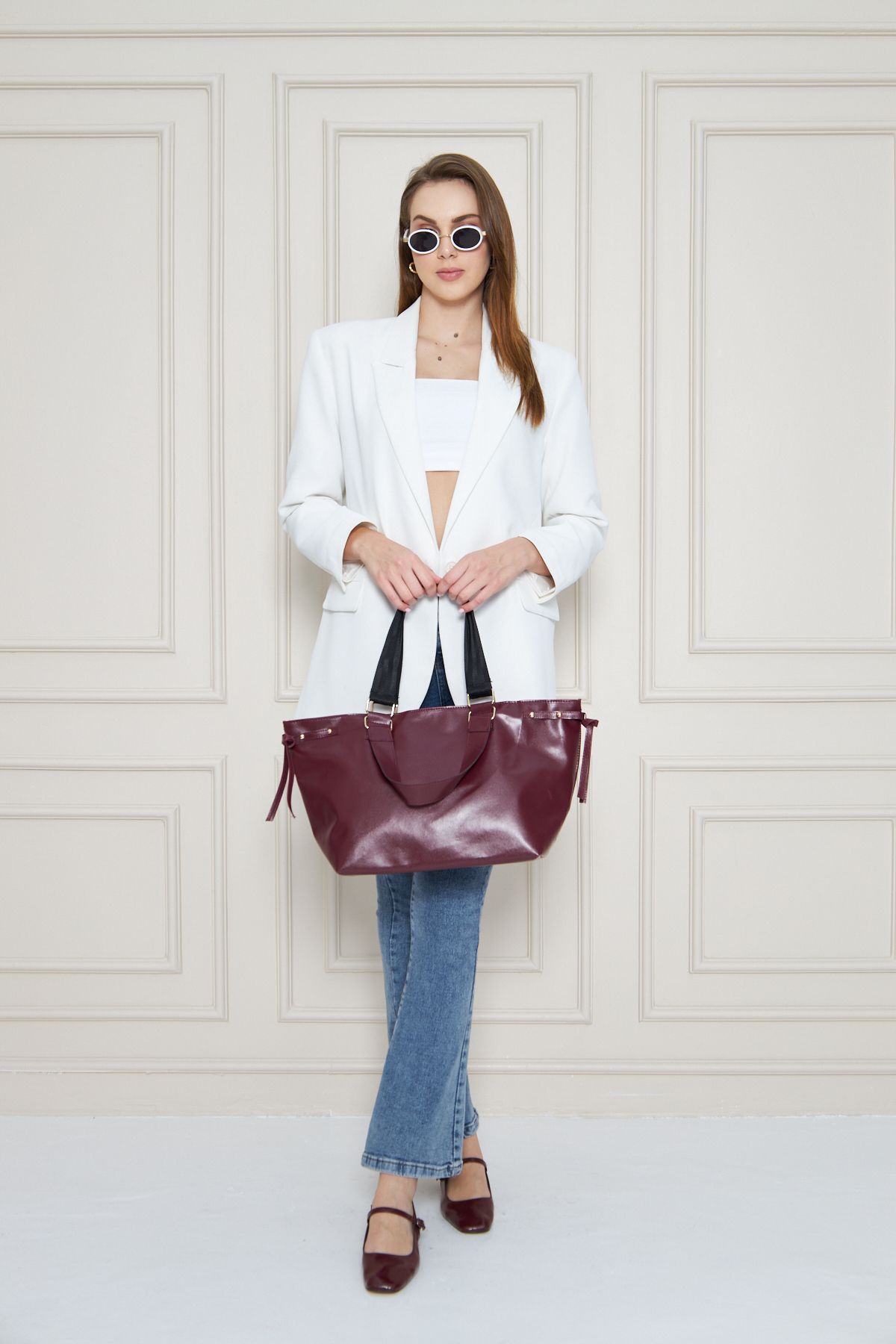 MODA Jute Bordo Omuz Çantası