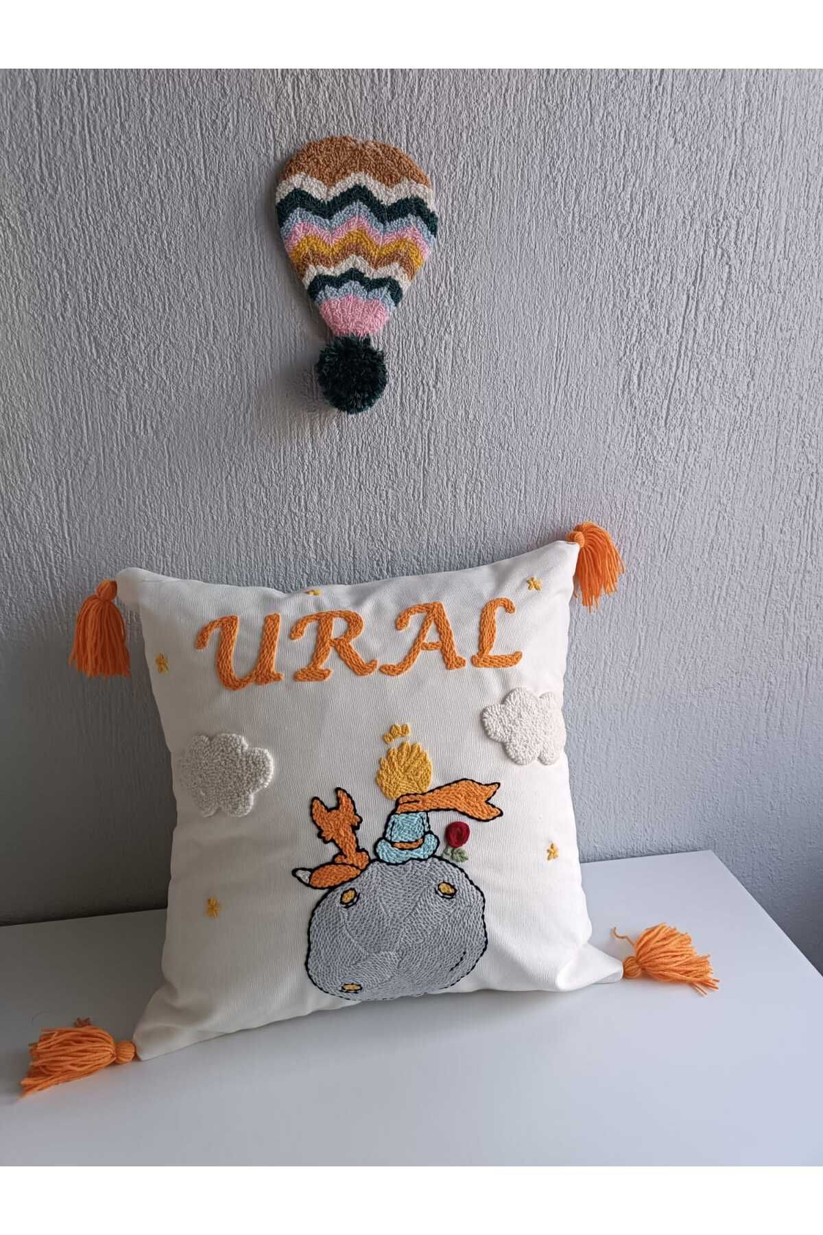 Home küçük prens punch isim işlemeli kırlent / punch isim işlemeli kırlent / dekoratif bebek takı yastığı