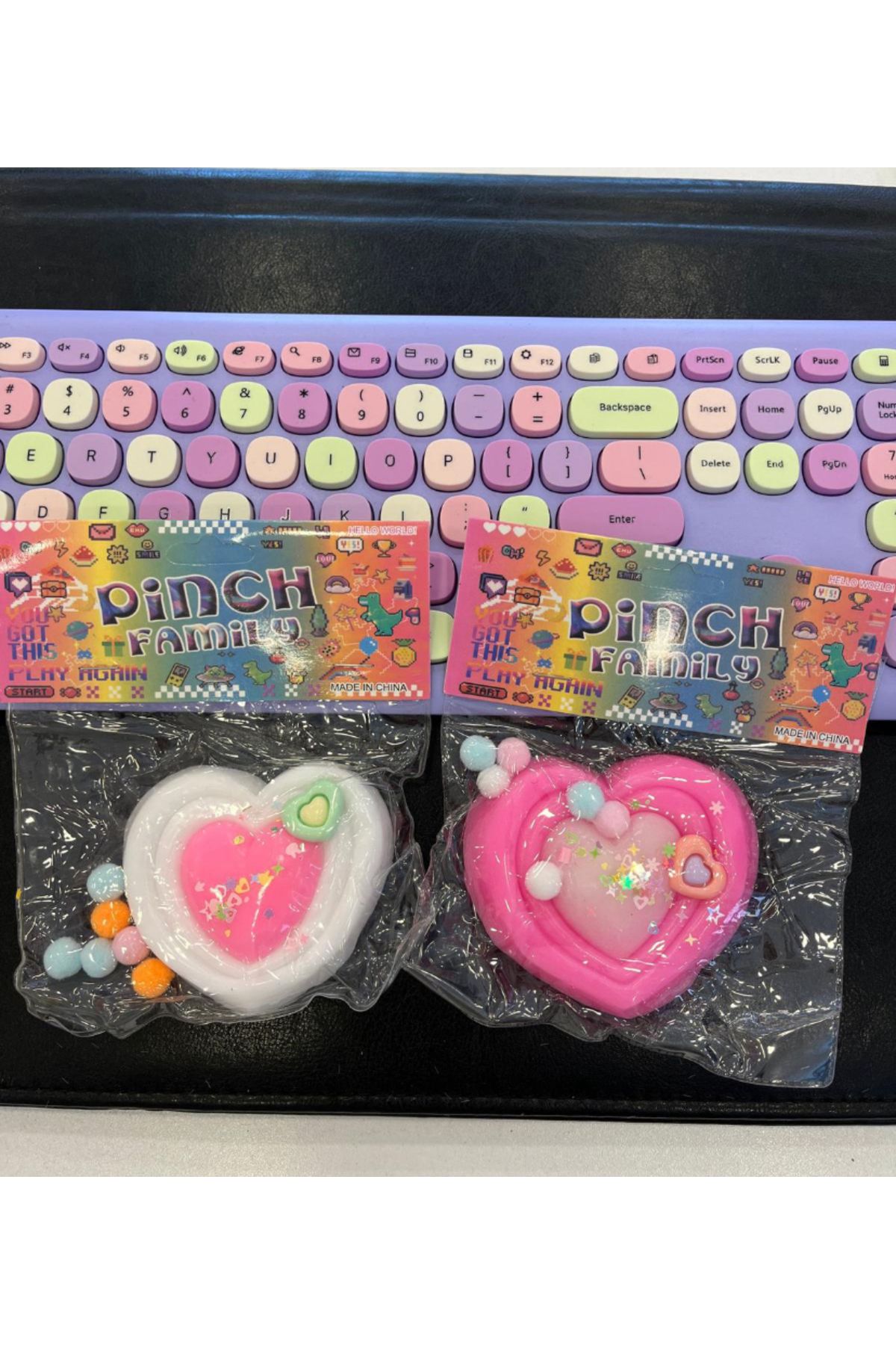 synshop Kalpli Taba Jel Pembe Beyaz Yumuşak Squishy Stress Oyuncak Sukuşi 1 Adet