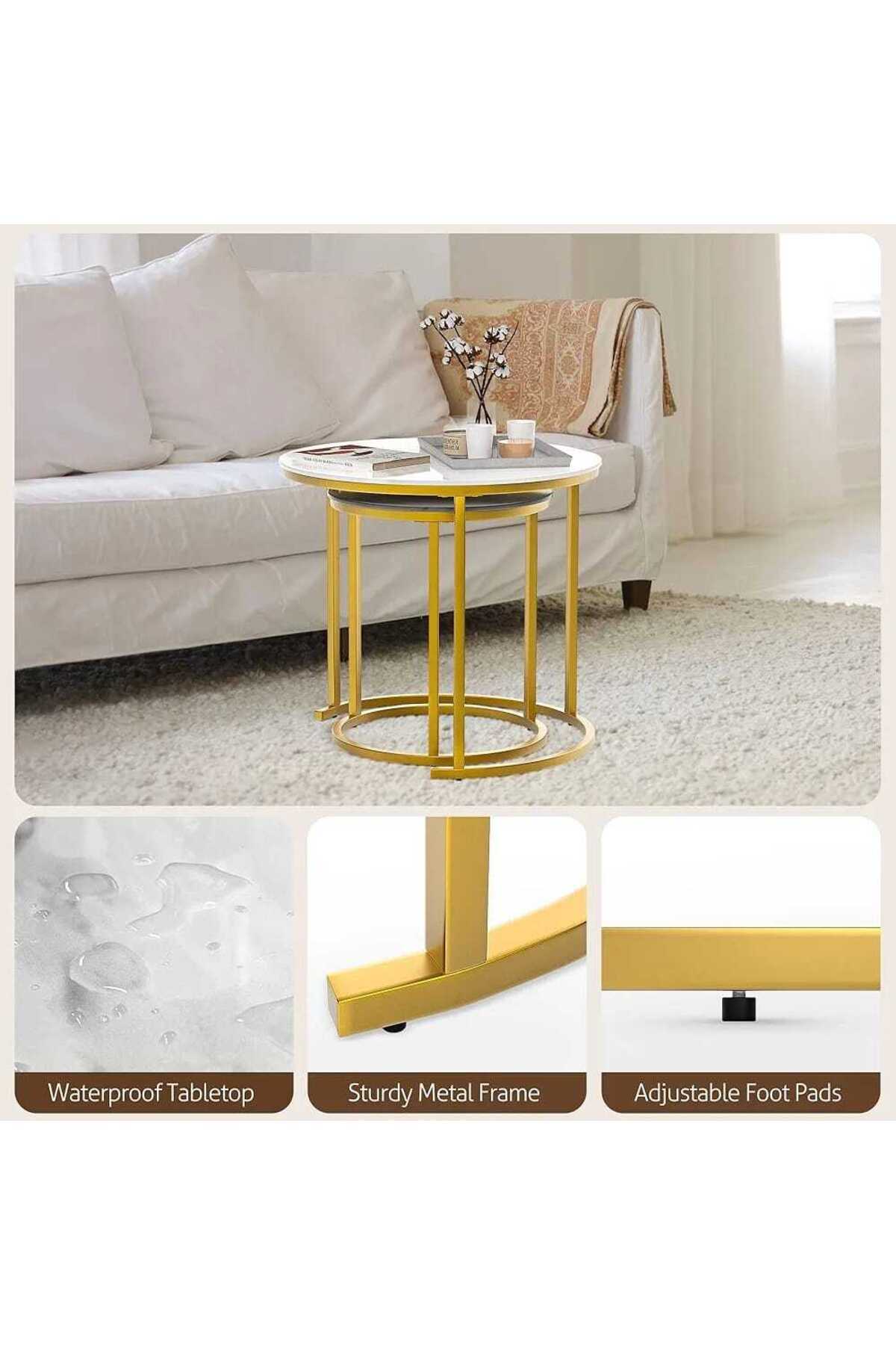 Generica-Two nesting tables with a marble design for decoration and ornamentation 8