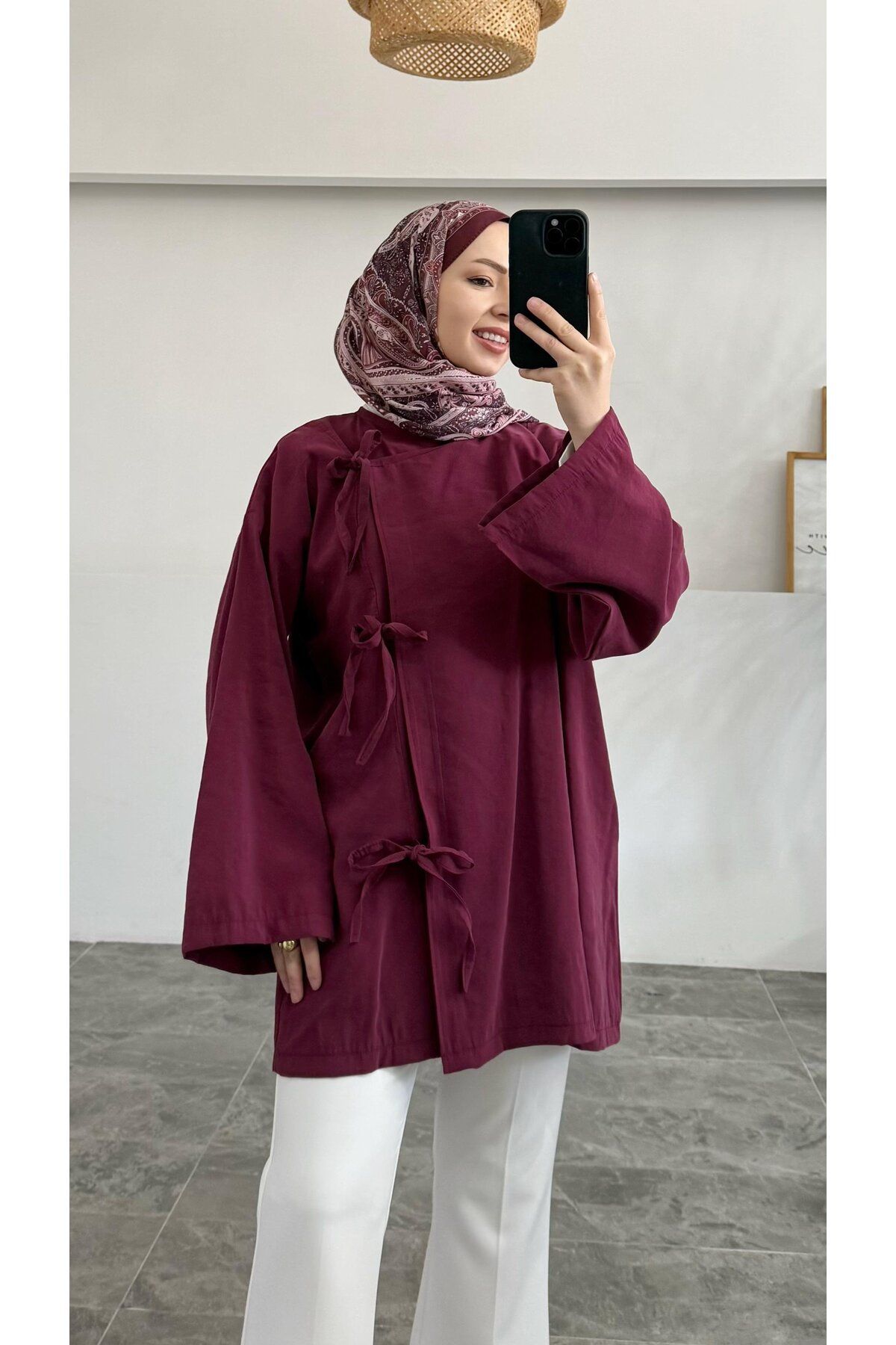 Trenddolabı Bağlamalı Kimono Kadın Ceket