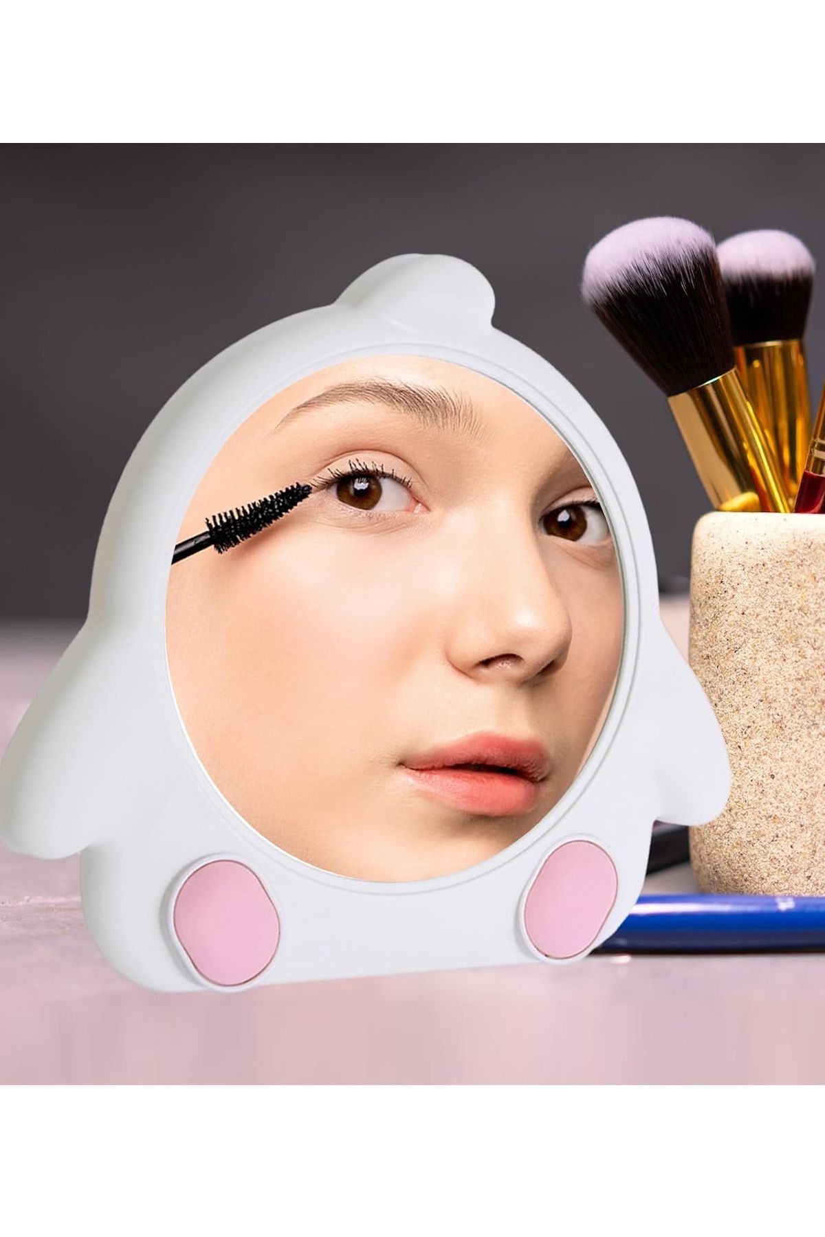 CAŞ DEKORASYON Beyaz Renk Penguen Model Masa Aynası