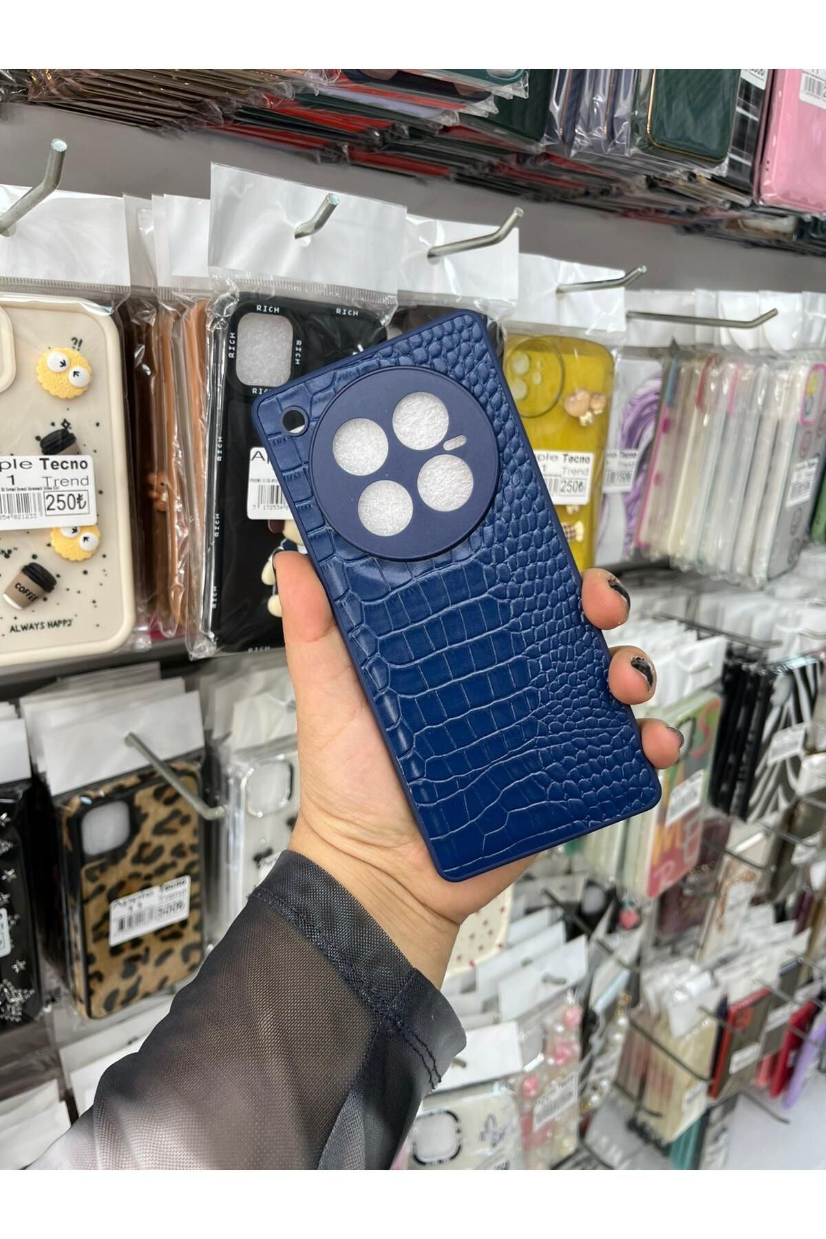 TECNOTREND İNFİNİX ZERO 40 4G Dokulu Yüzey Çekmeye Dayanıklı Cep Telefon Kılıfı Pu Deri Kaplamalı Yumuşak