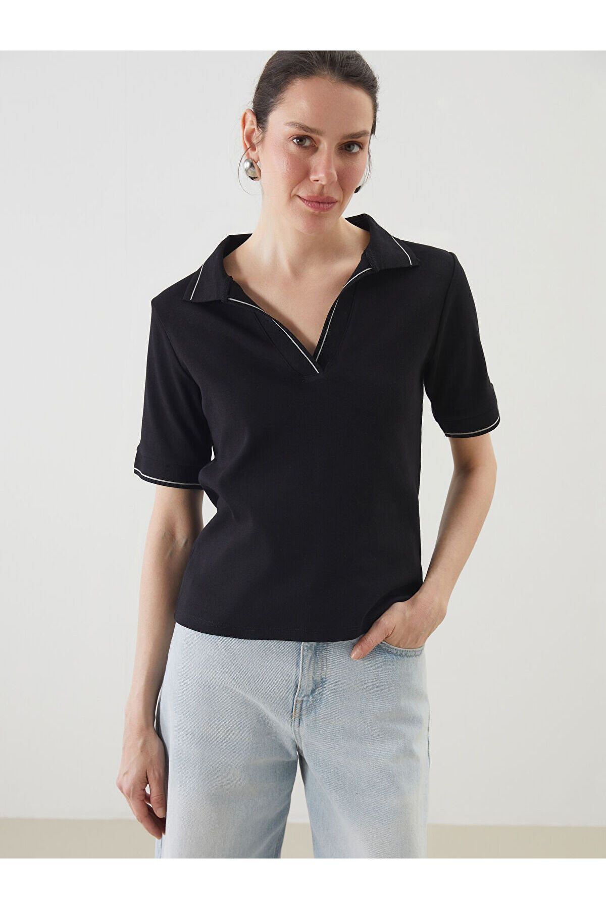 LC Waikiki Polo Yaka Kadın Crop