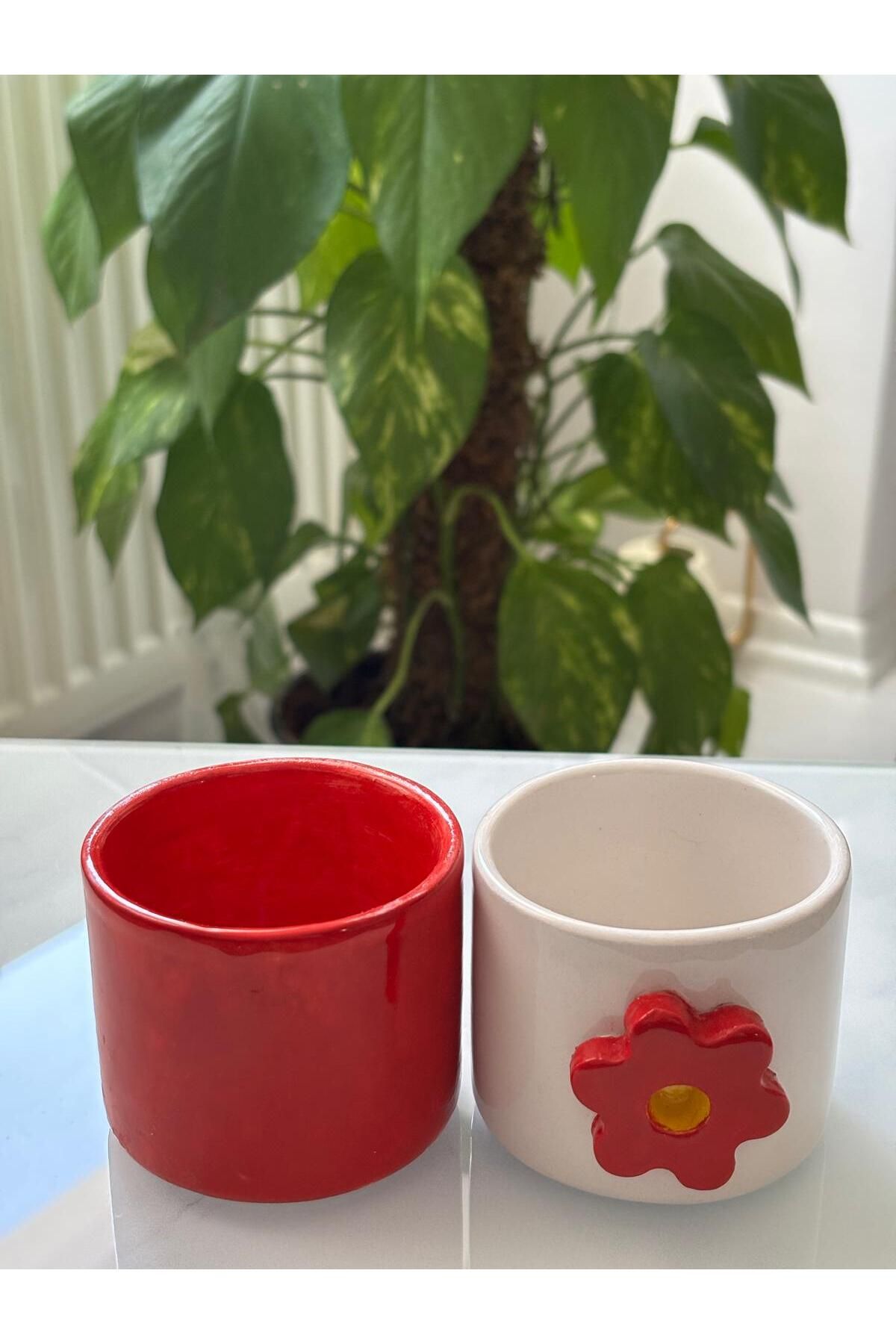 SeramikAY El Yapımı Seramik Kupa, Minimal, Espresso, Özel Tasarım, Bardak, İkili, Hediyelik