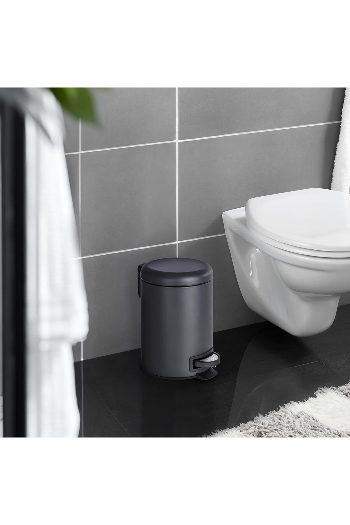 D&S BANYO MUTFAK Elit Pedallı Çöp Kovası Siyah 3 LT