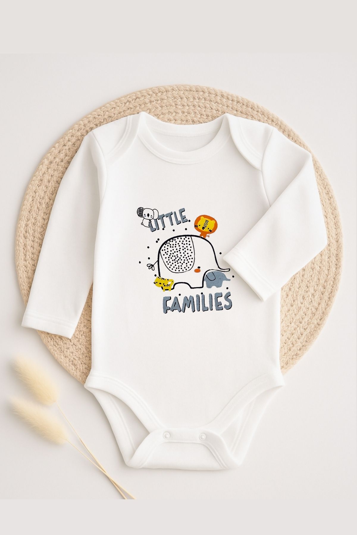 Nami Baby %100 Pamuk Baskılı Bebek Zıbını – 3-6-9-12 Ay | Unisex Çıtçıtlı Body