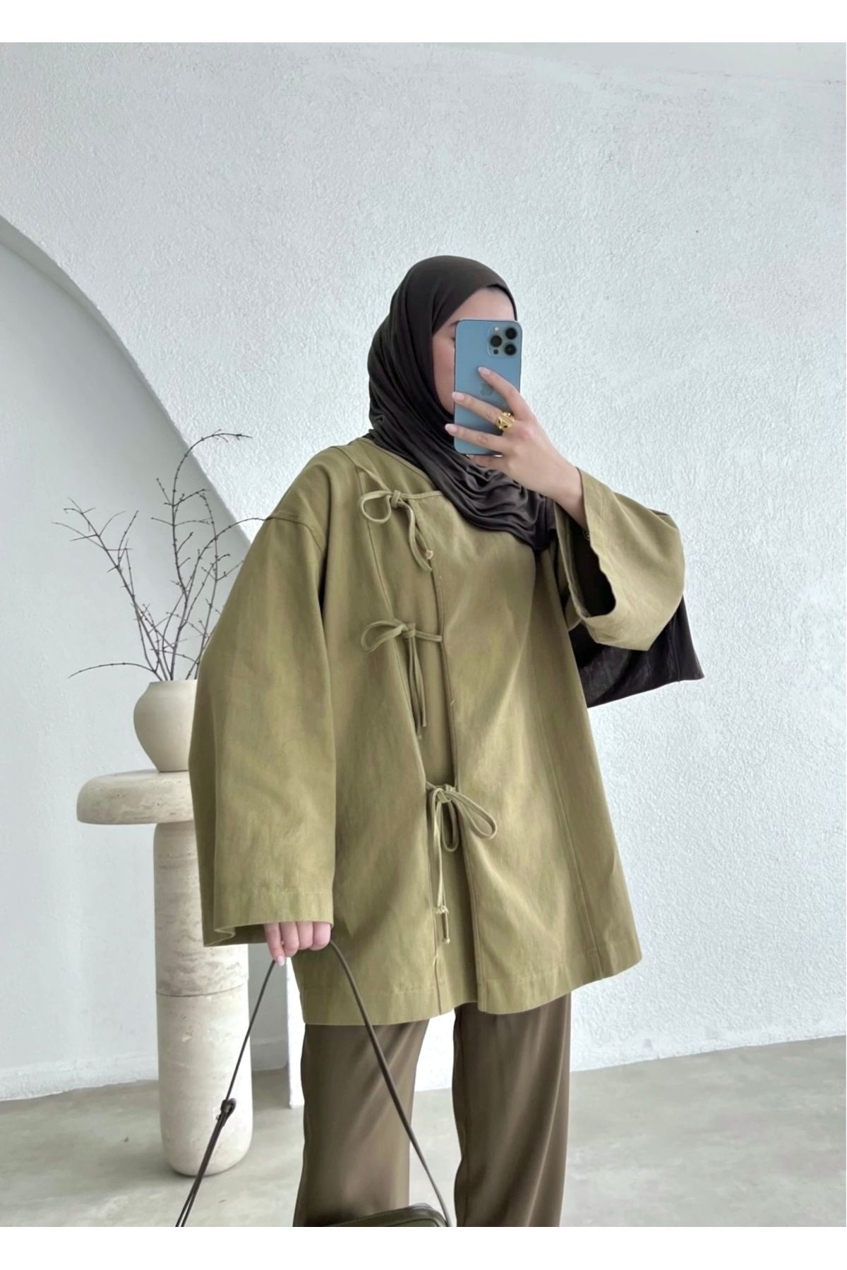 Trenddolabı Bağlamalı Kimono Kadın Ceket