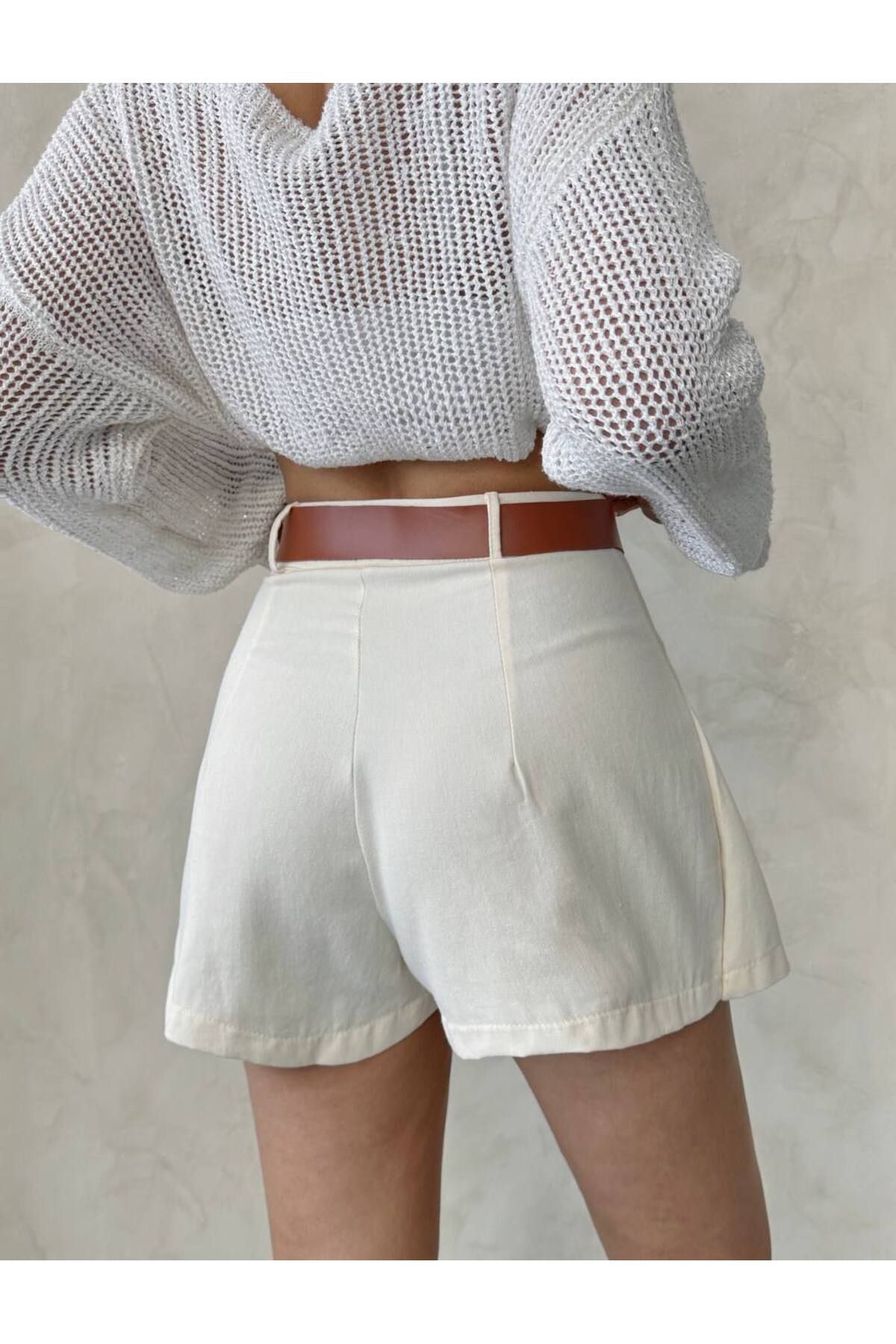 AYLFARWEAR Gabardin Pileli Şort Etek