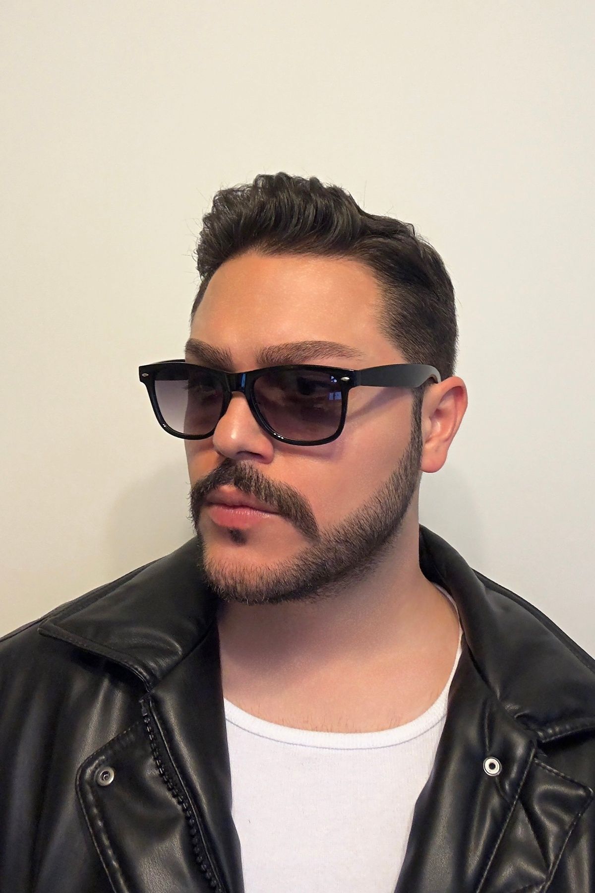 Roger Bacon Wayfarer Erkek Güneş Gözlük Parlak Çerçeve Çapraz Kesim
