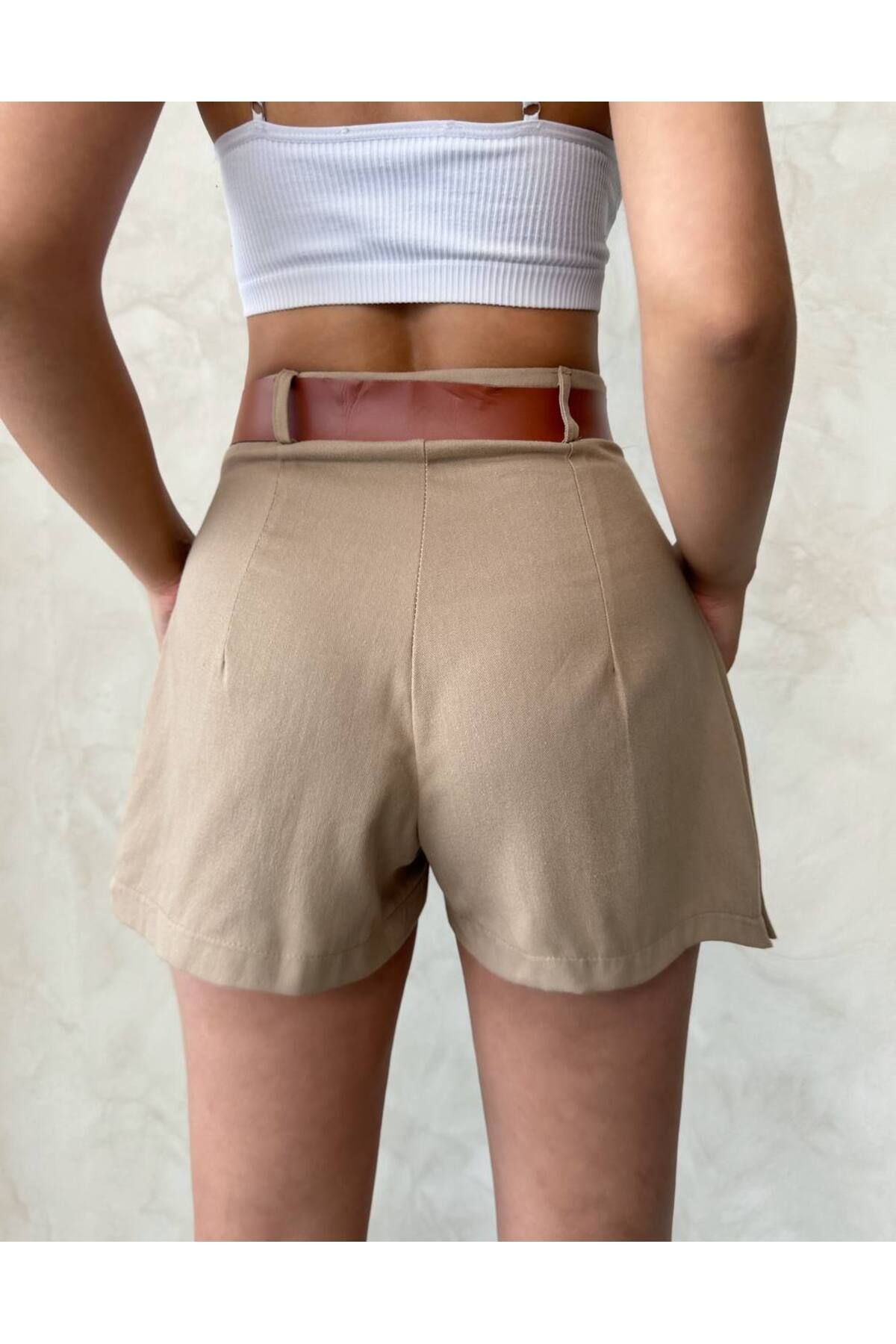 AYLFARWEAR Gabardin Pileli Şort Etek