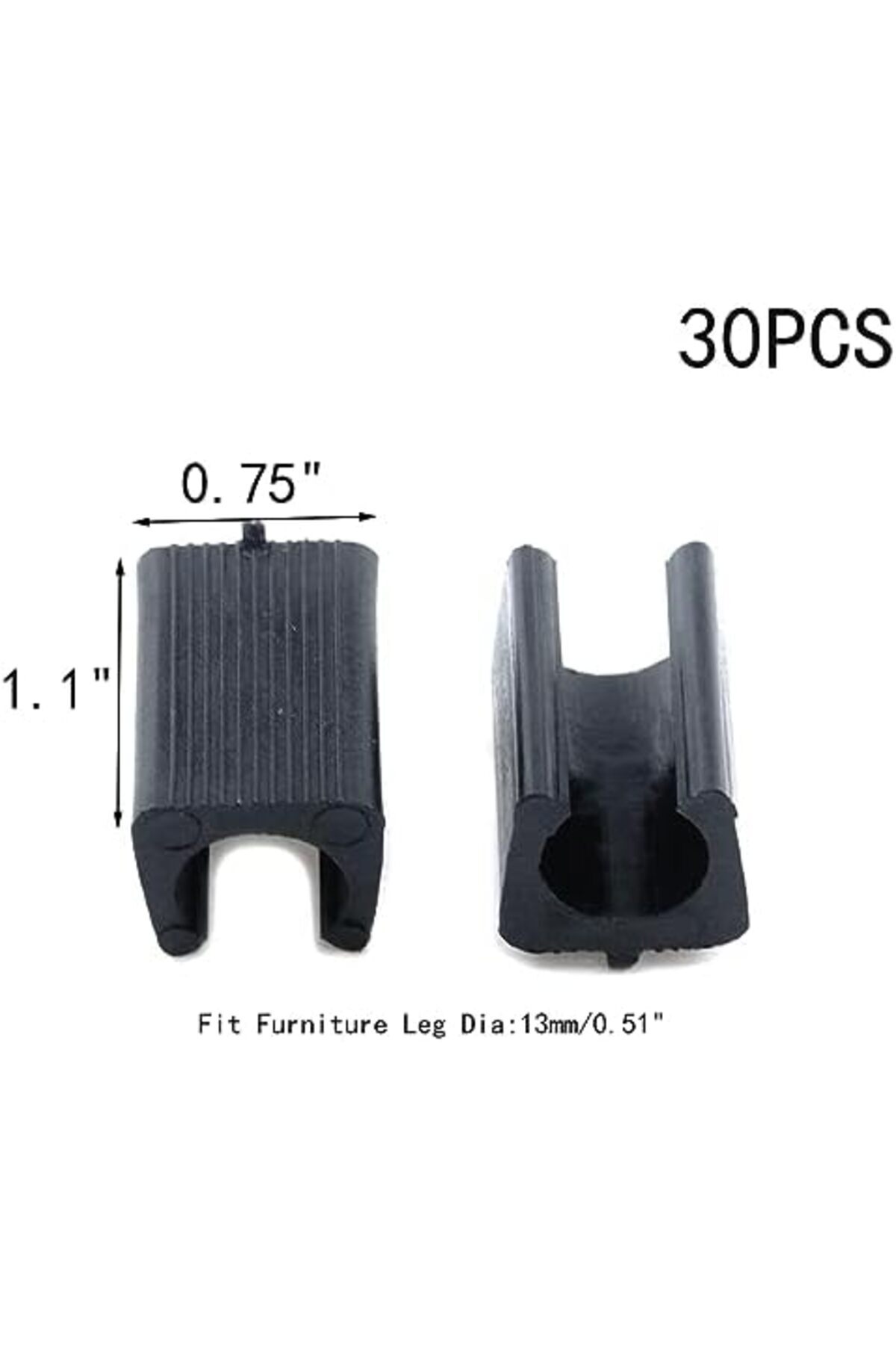 Generic-MY MIRONEY 30-Pack Black Furniture Feet PP Plastic Furniture Foot Protectors Rectangle Shaped Non-Sl 4