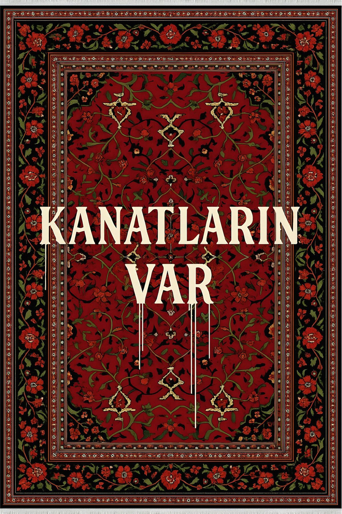 TNYLOF Kanatların Var Yazılı Halı – Kaymaz & Makinede Yıkanabilir | Evcil ve Bebek Dostu | Klasik Motifli