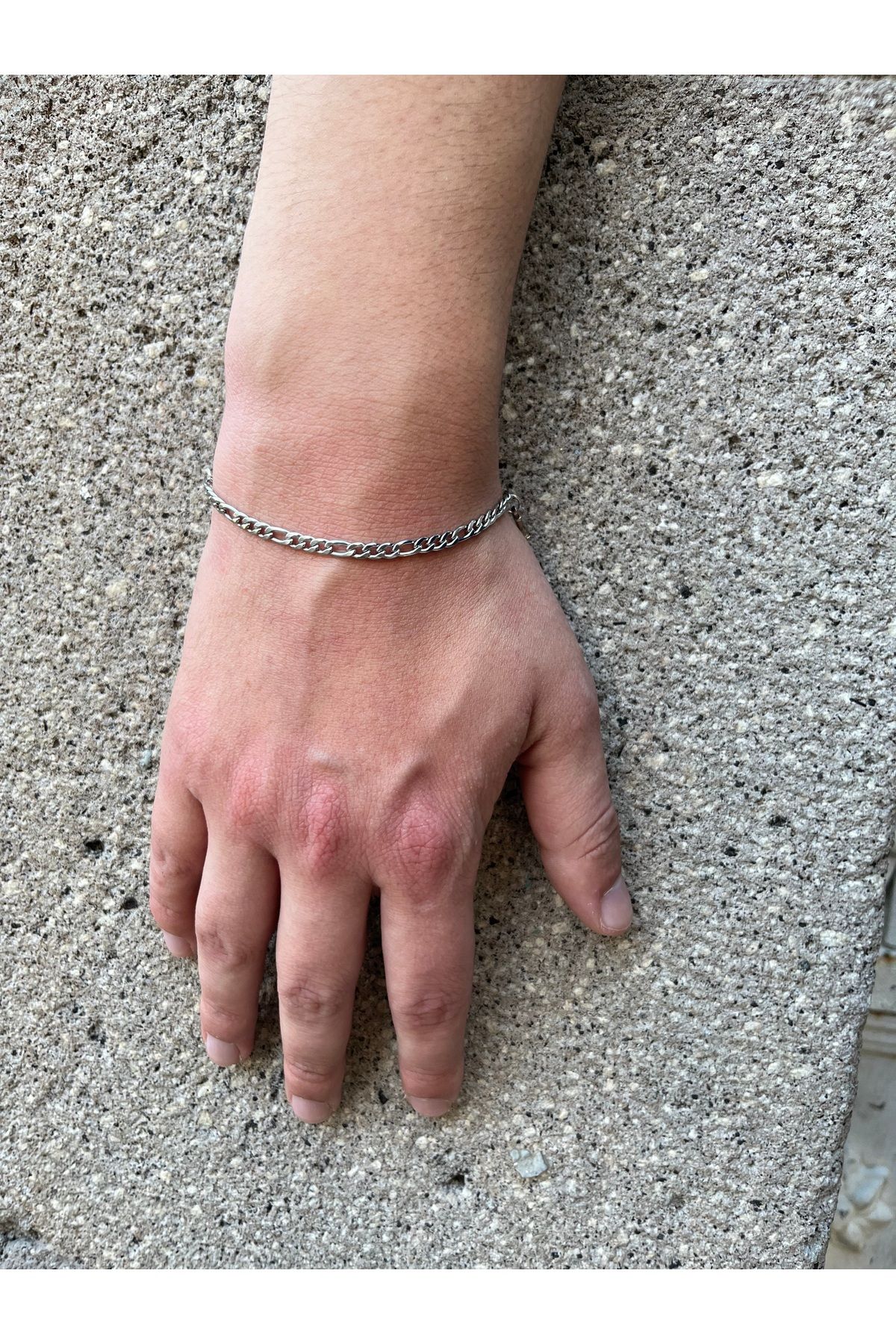 Mari Design Çelik Silver Erkek Bilekliği ( harf eklenebilir)