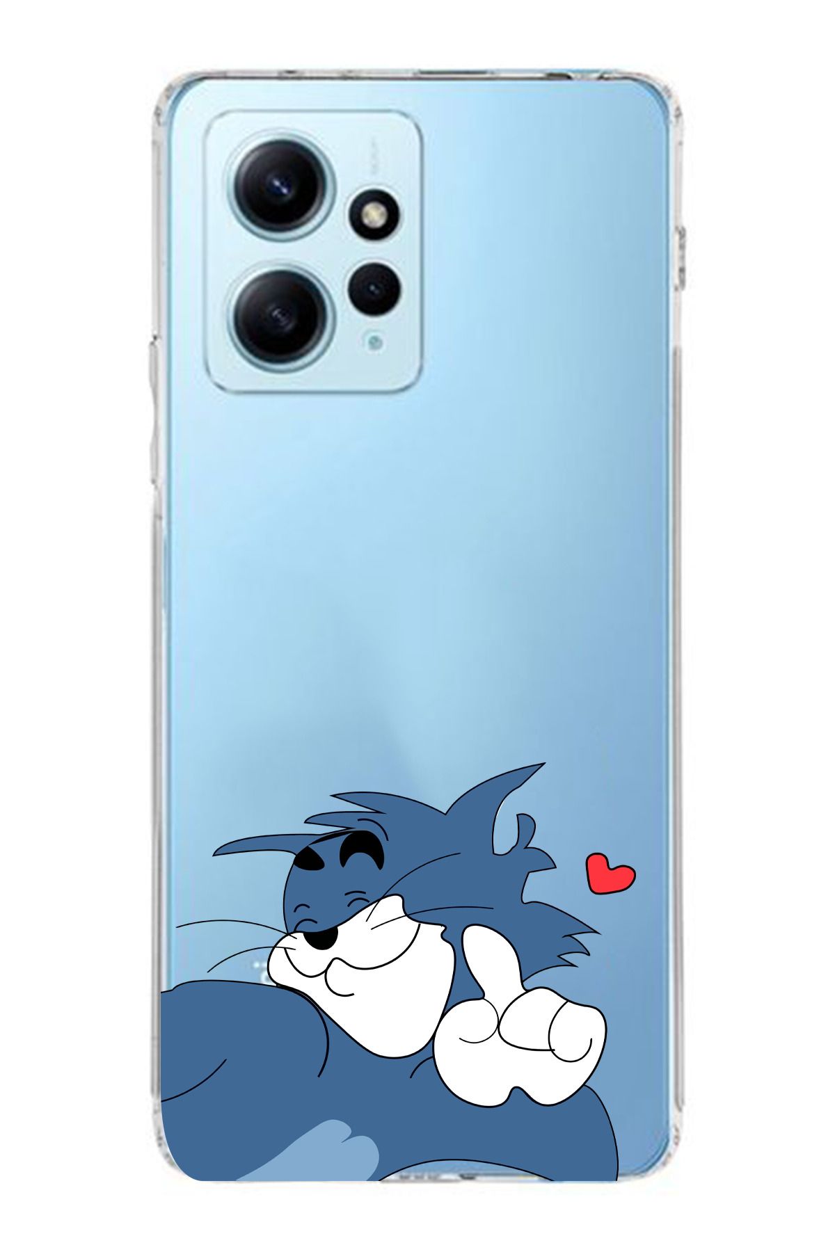 moonset Xiaomi Redmi Note 12 4G Uyumlu Tom Tasarımlı Baskılı Şeffaf Telefon Kılıfı