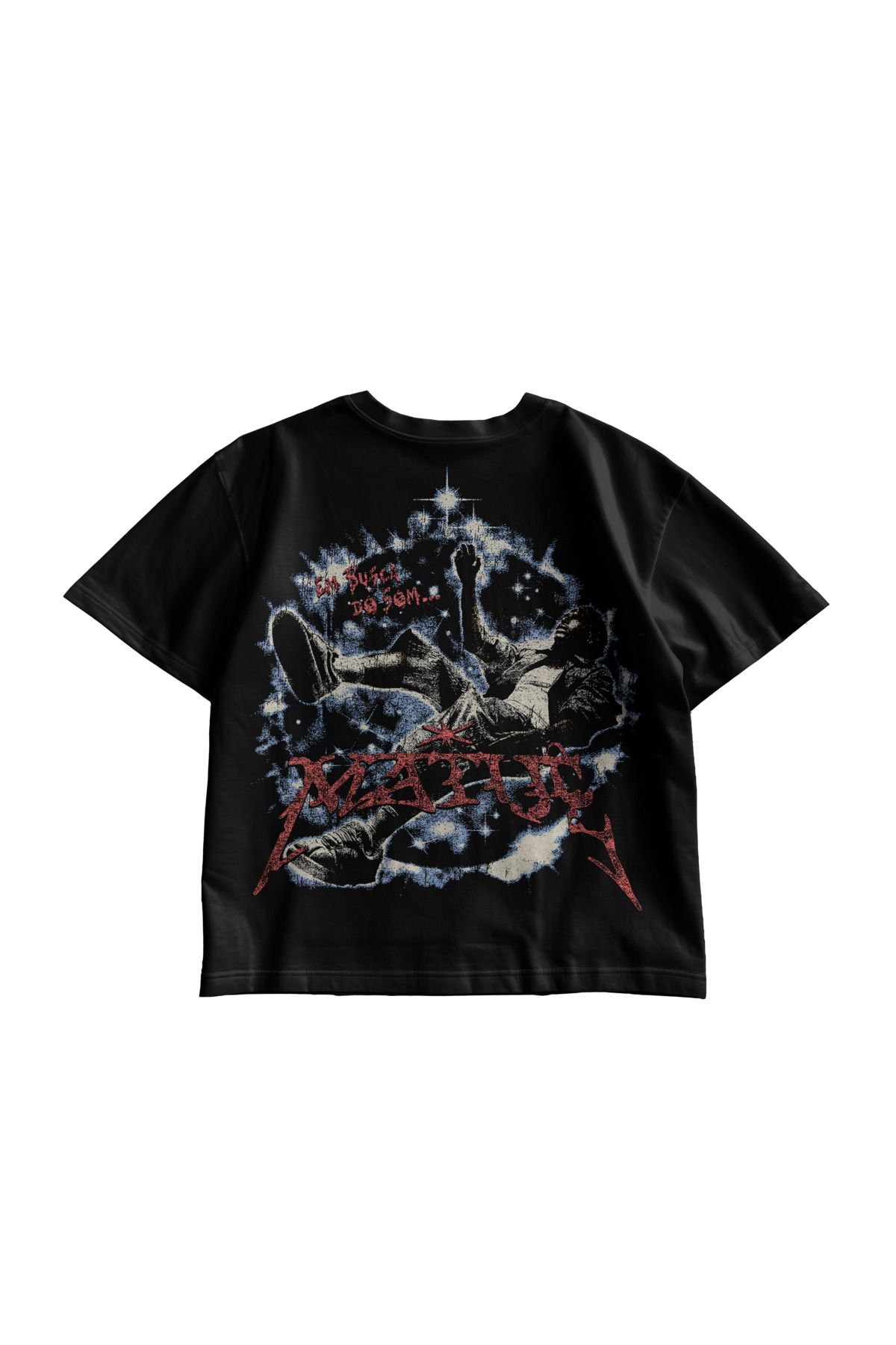 TresMonos Future Is Gone Sırt Baskılı Oversize Kısa Kesim Pamuklu Unisex Siyah Tişört