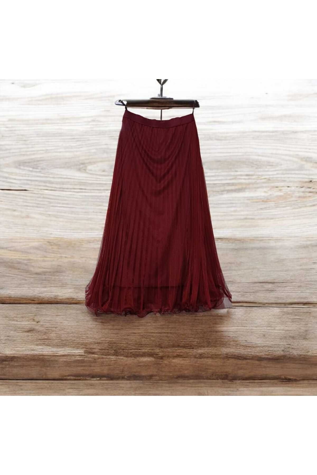 MODA şifon pileli etek