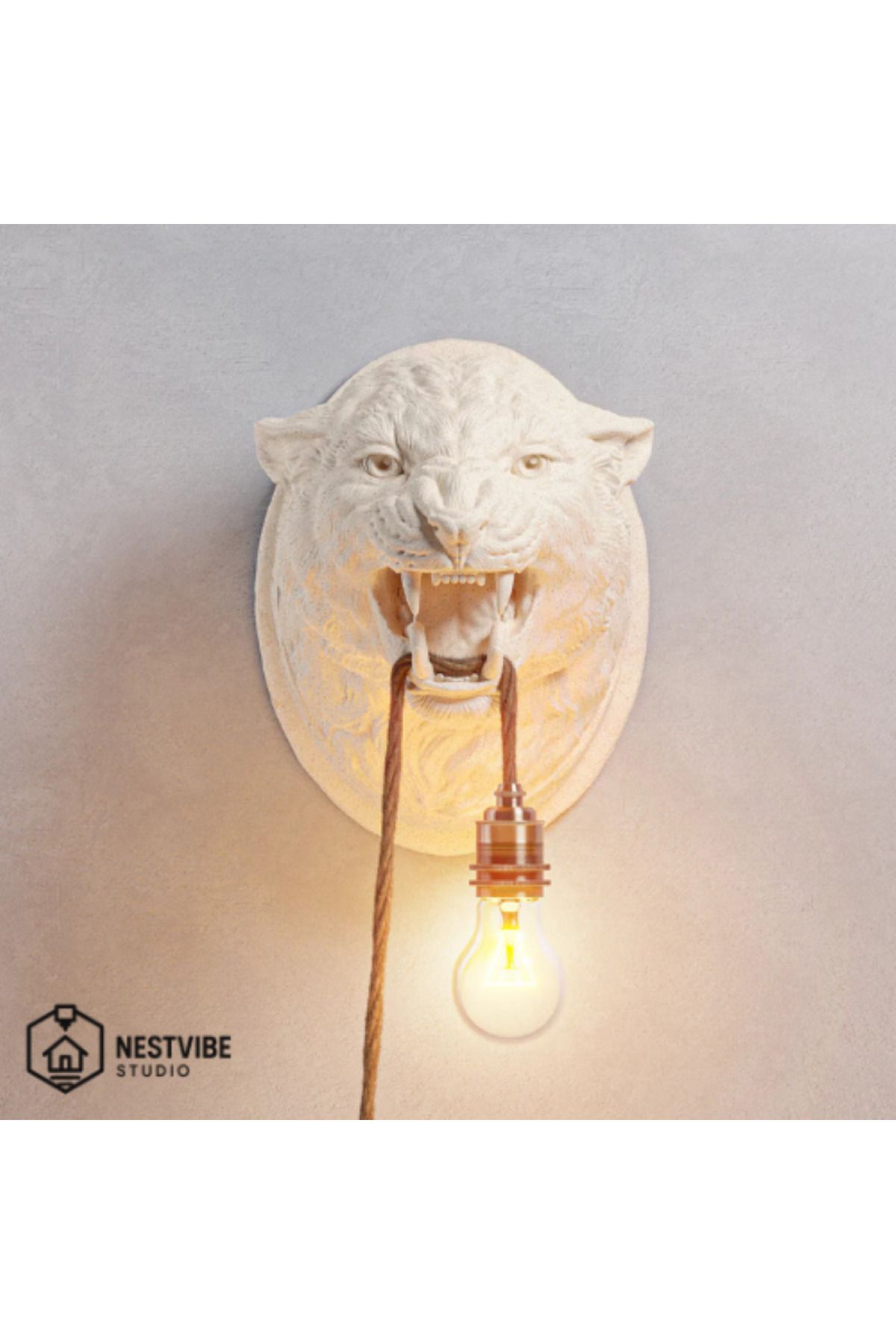 DREAM MODE Leopar Başlı Şık Ve Modern Duvar Lambası NESTVİBE Özel Seri