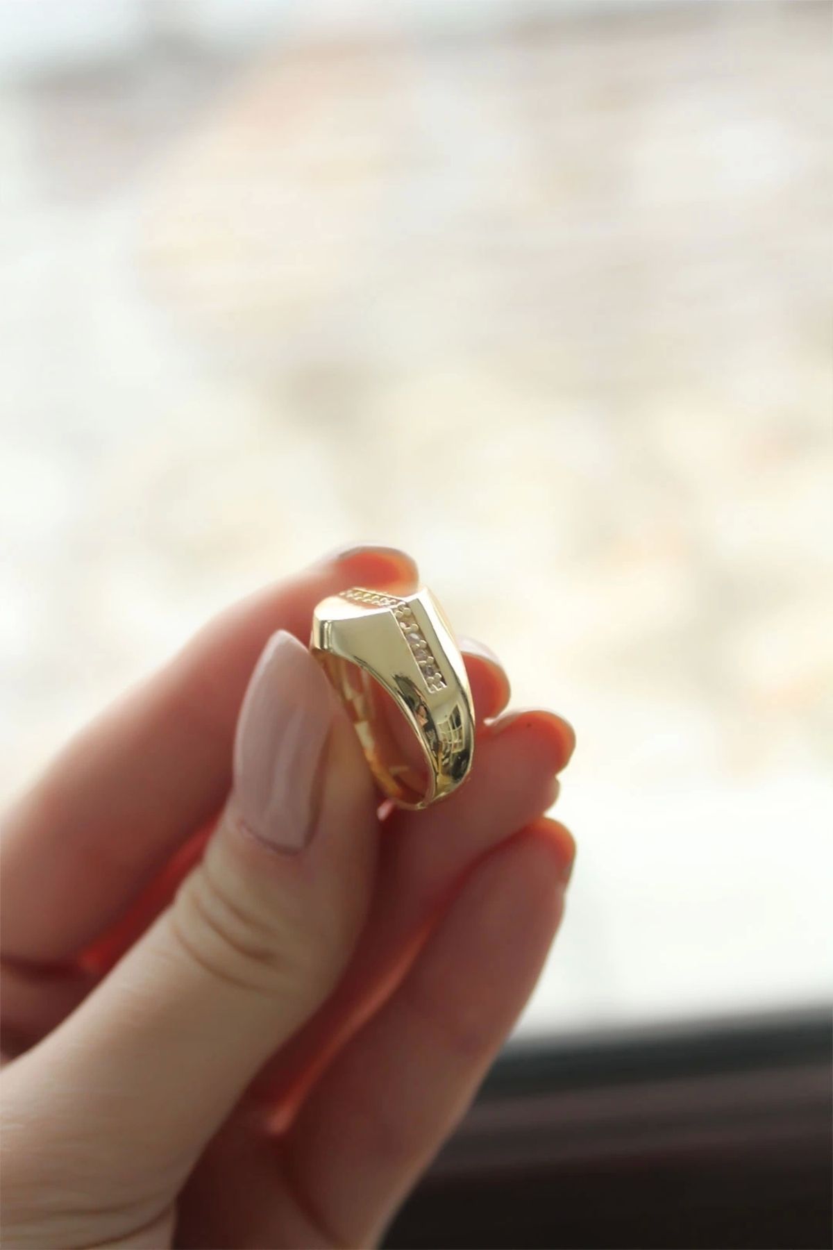 Clariss Punta Zirkon Taşlı Gold Kaplama Kadın Yüzük