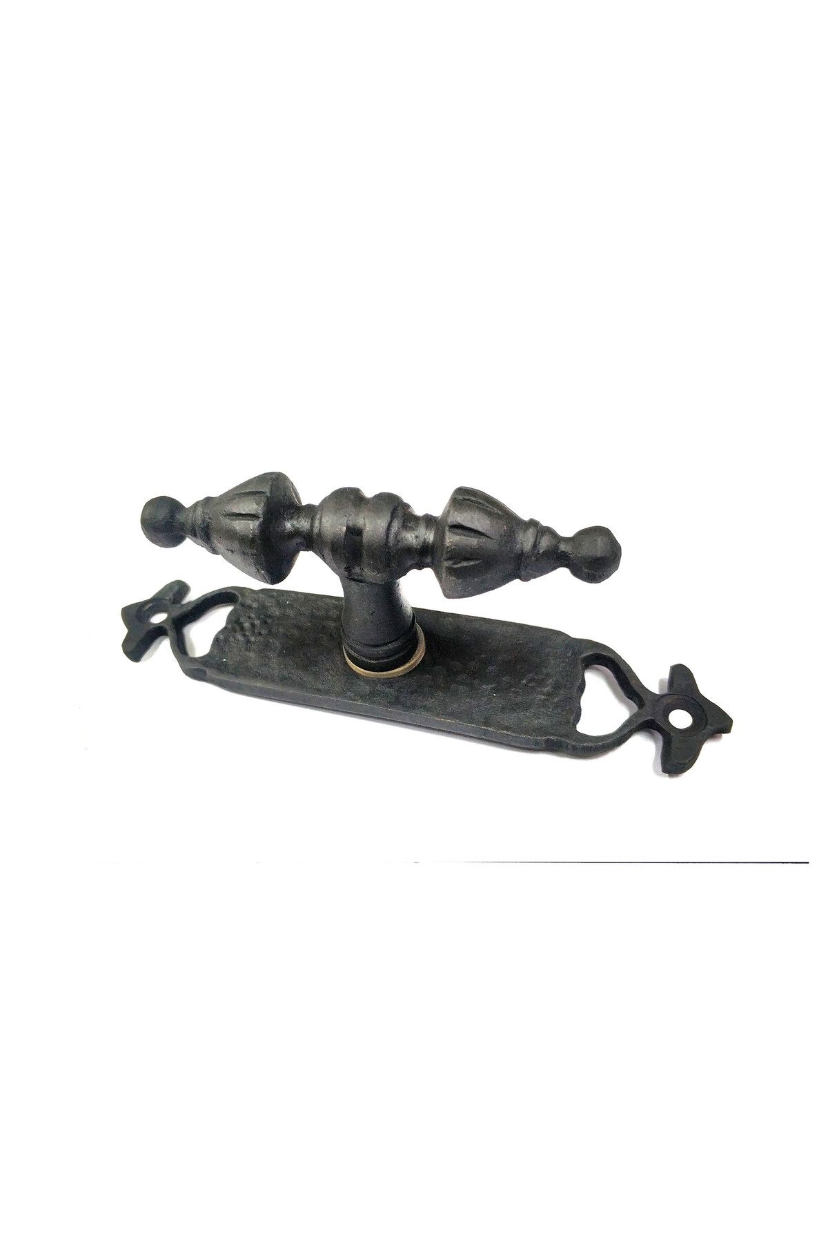 NEZADE STORE Antika Tarz Dekoratif Pirinç Burma Pencere Kolu - 152x32 mm, Oksit