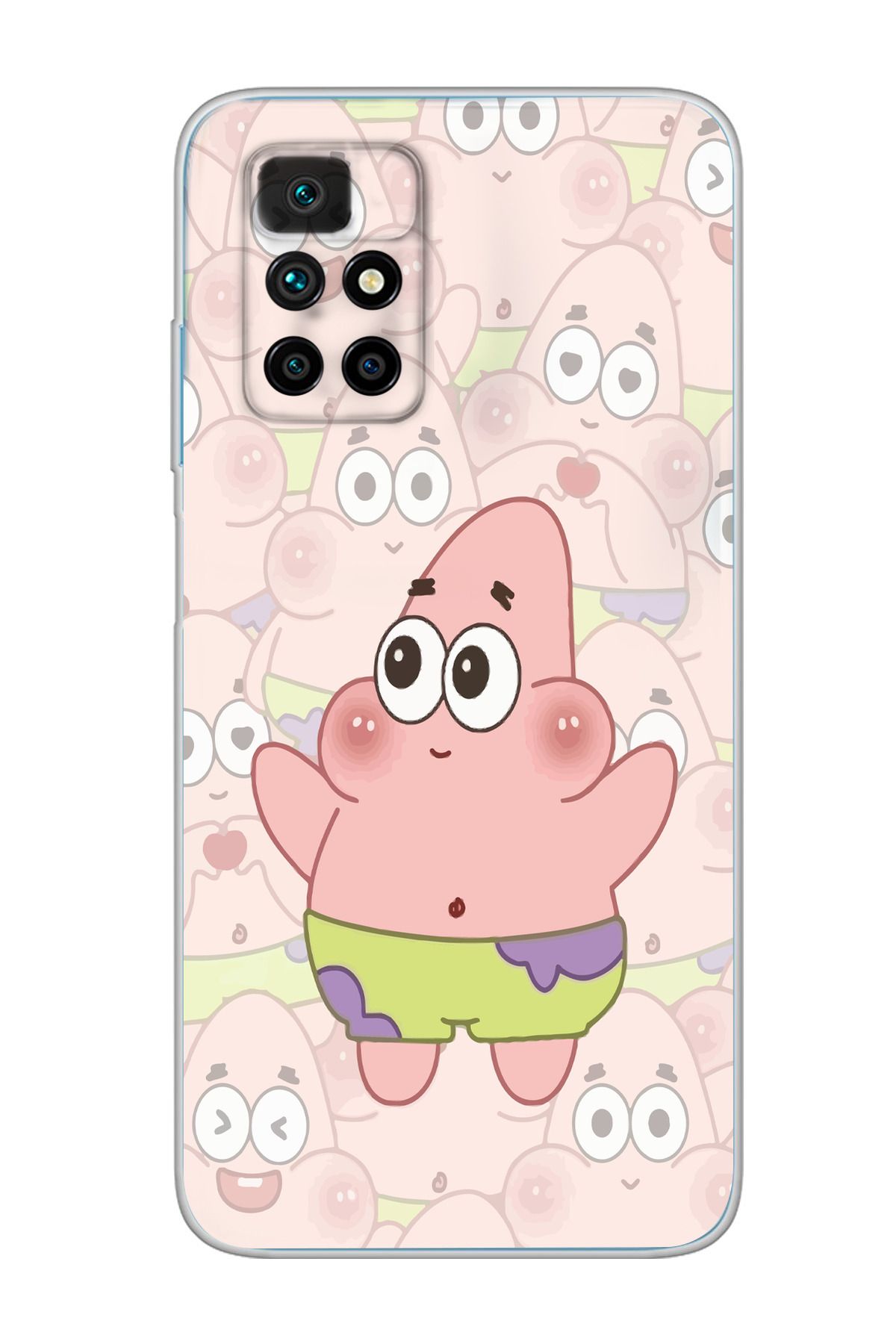 moonset Xiaomi Redmi 10 2022 Uyumlu Patrick Tasarımlı Baskılı Şeffaf Telefon Kılıfı