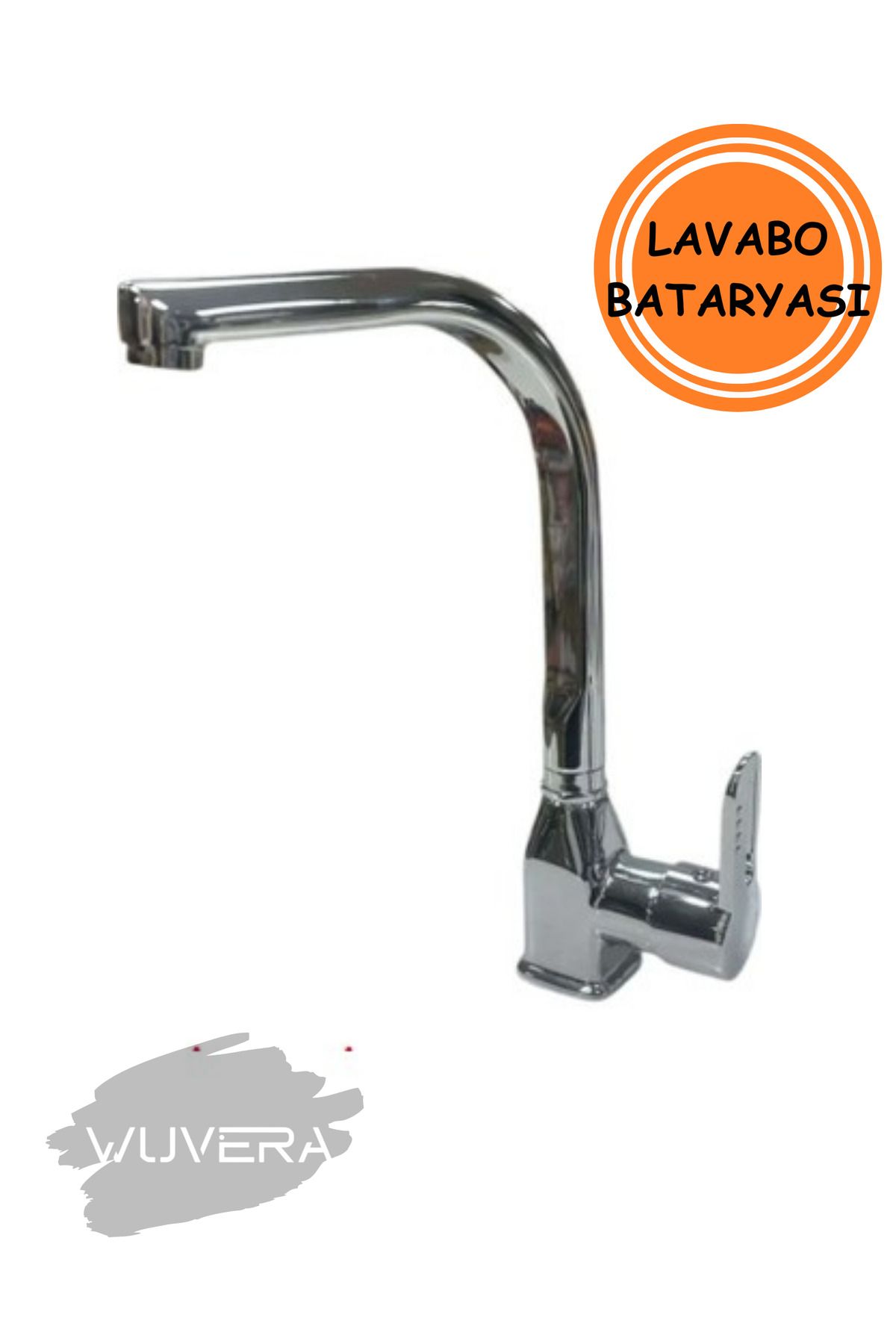 WUVERA Pramit Serisi TSE Belgeli Lavabo Bataryası – 40 mm Kartuş, Tezgah Üstü Montaj & Kuğu Boru Tas