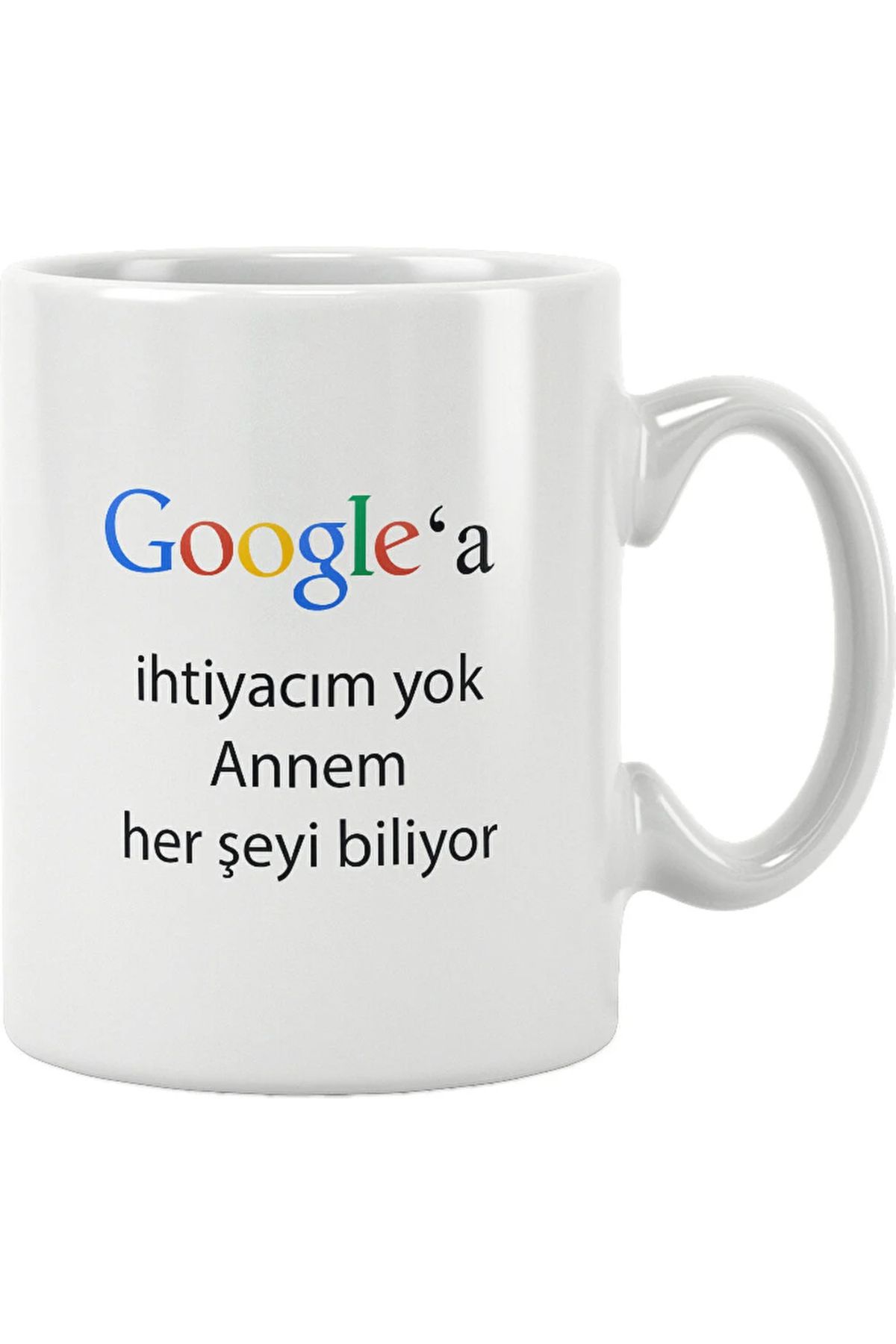 BİBANAPROMOSYON Anneler Günü Hediye Google'a İhtiyacım Yok Annem Her Şeyi Biliyor Baskılı Kupa Bardak