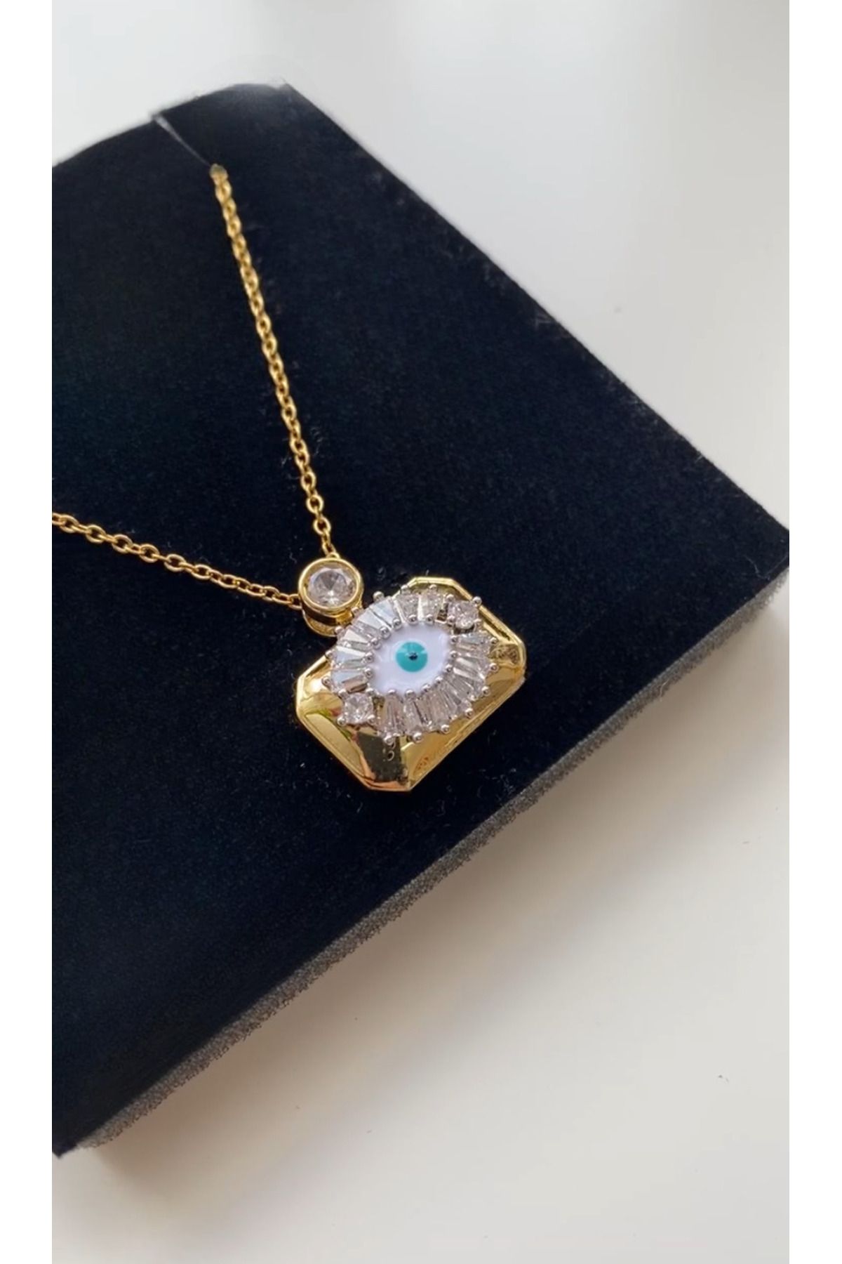 VİOLET ACCESSORİES TASARIM GÖZ DETAY NAZAR KOLYE/ÇELİK