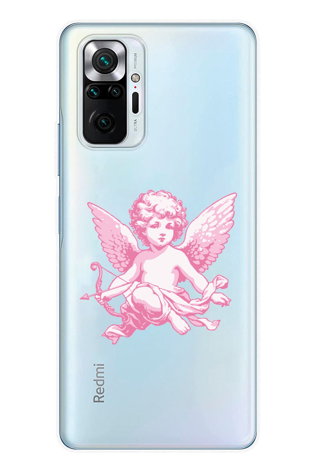 moonset Xiaomi Redmi Note 10 Pro Uyumlu Melek Tasarımlı Baskılı Şeffaf Telefon Kılıfı