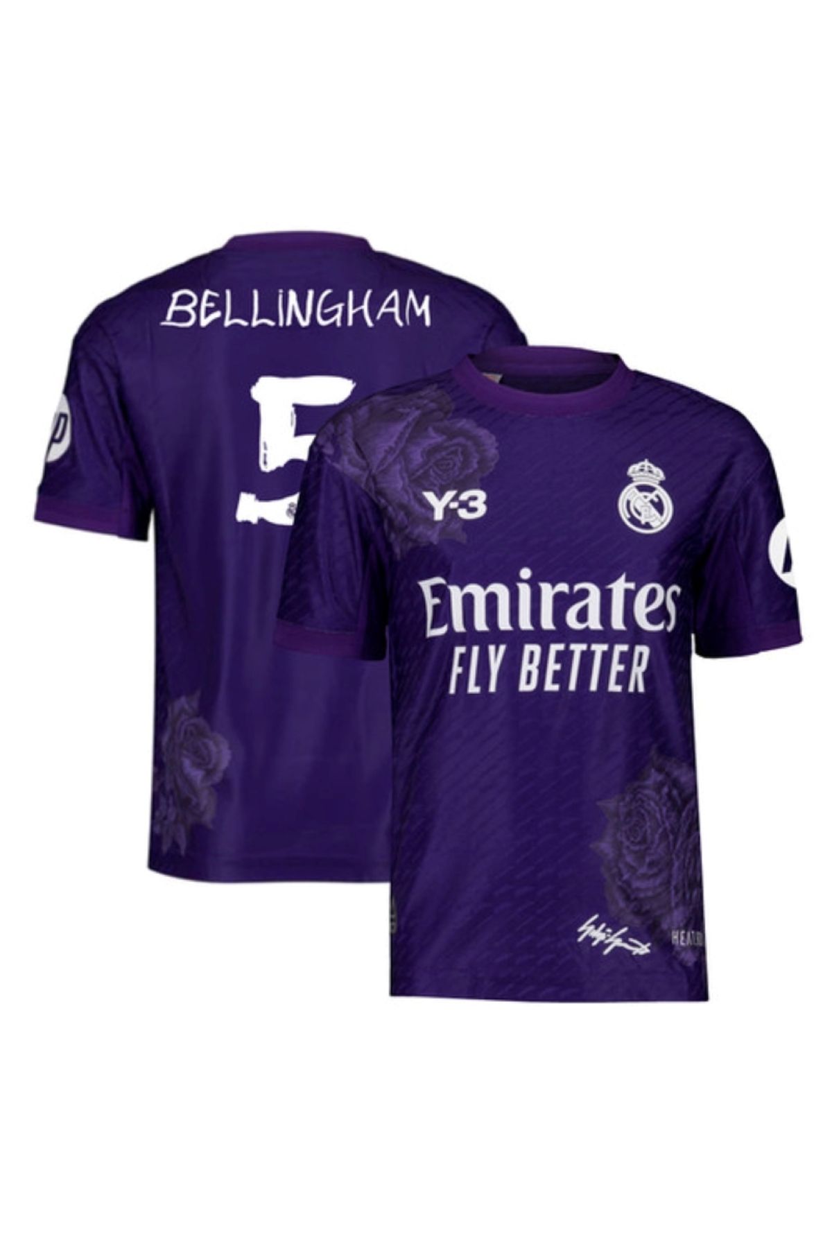 Lion Spor R'eal M'adrid 2023-24 Sezon Mor Güllü Özel Tasarımlı Jude Bellingham Dördüncü Forması(Fourth)