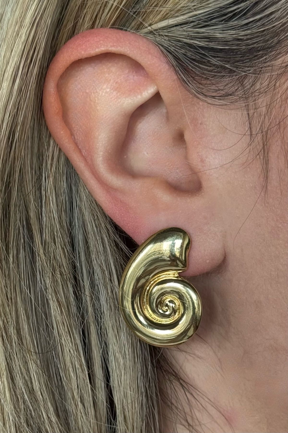Beca Atelier Golden Seashell Çelik Küpe