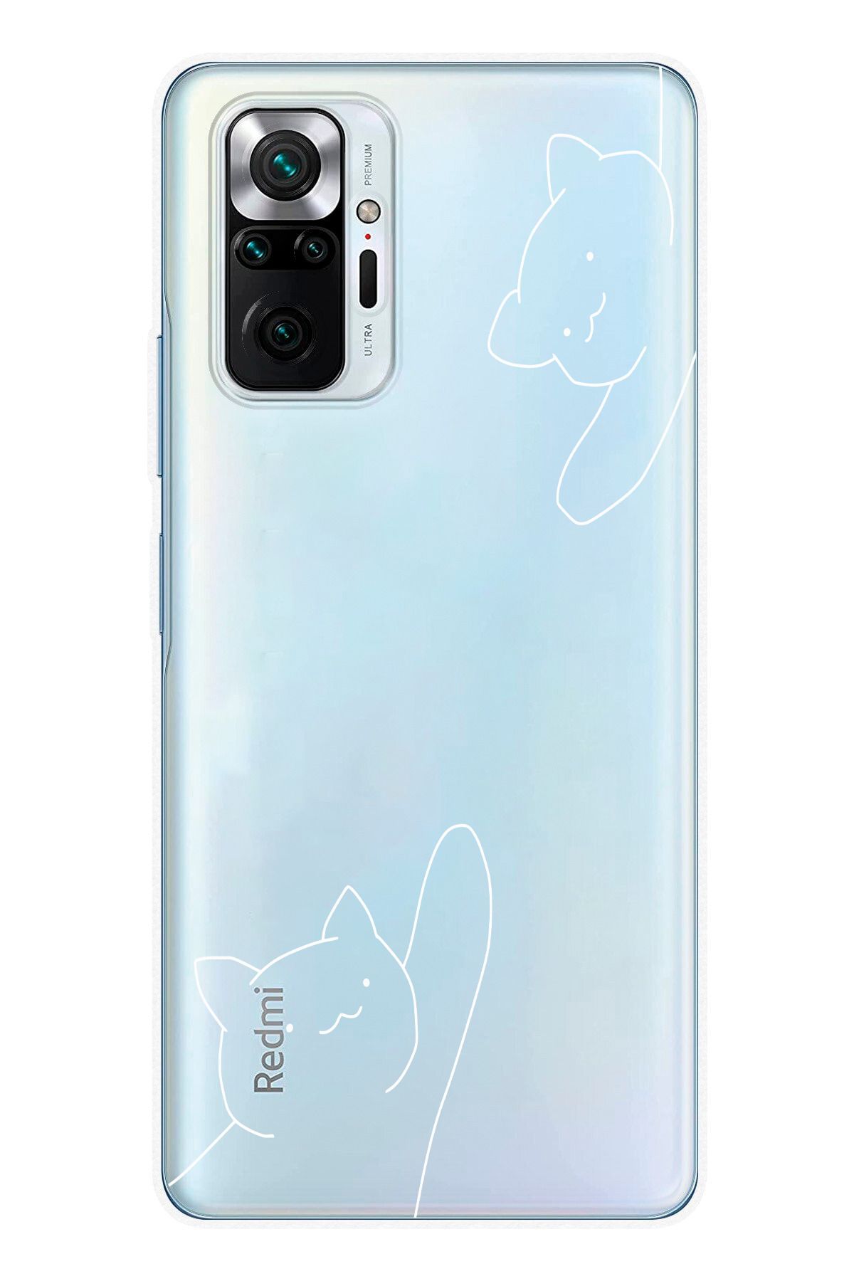 moonset Xiaomi Redmi Note 10 Pro Uyumlu Kediler Tasarımlı Baskılı Şeffaf Telefon Kılıfı