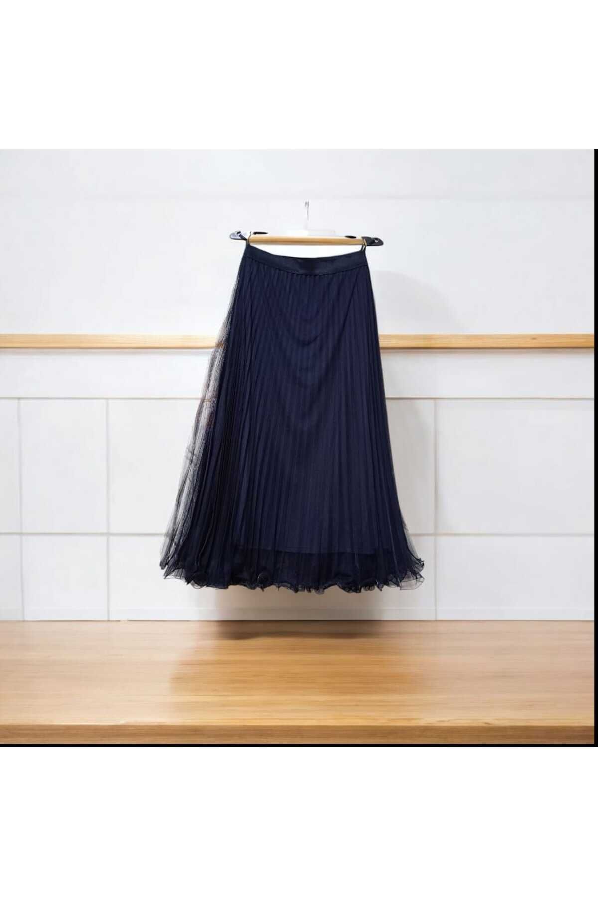 MODA şifon pileli etek