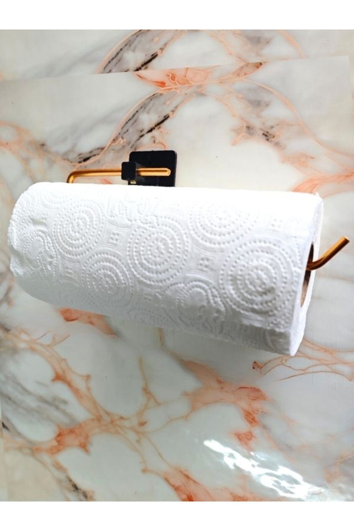 Aktel Banyo Gold Kare Yapışkanlı Rulo Havluluk Peçetelik Rulo Peçete Askısı