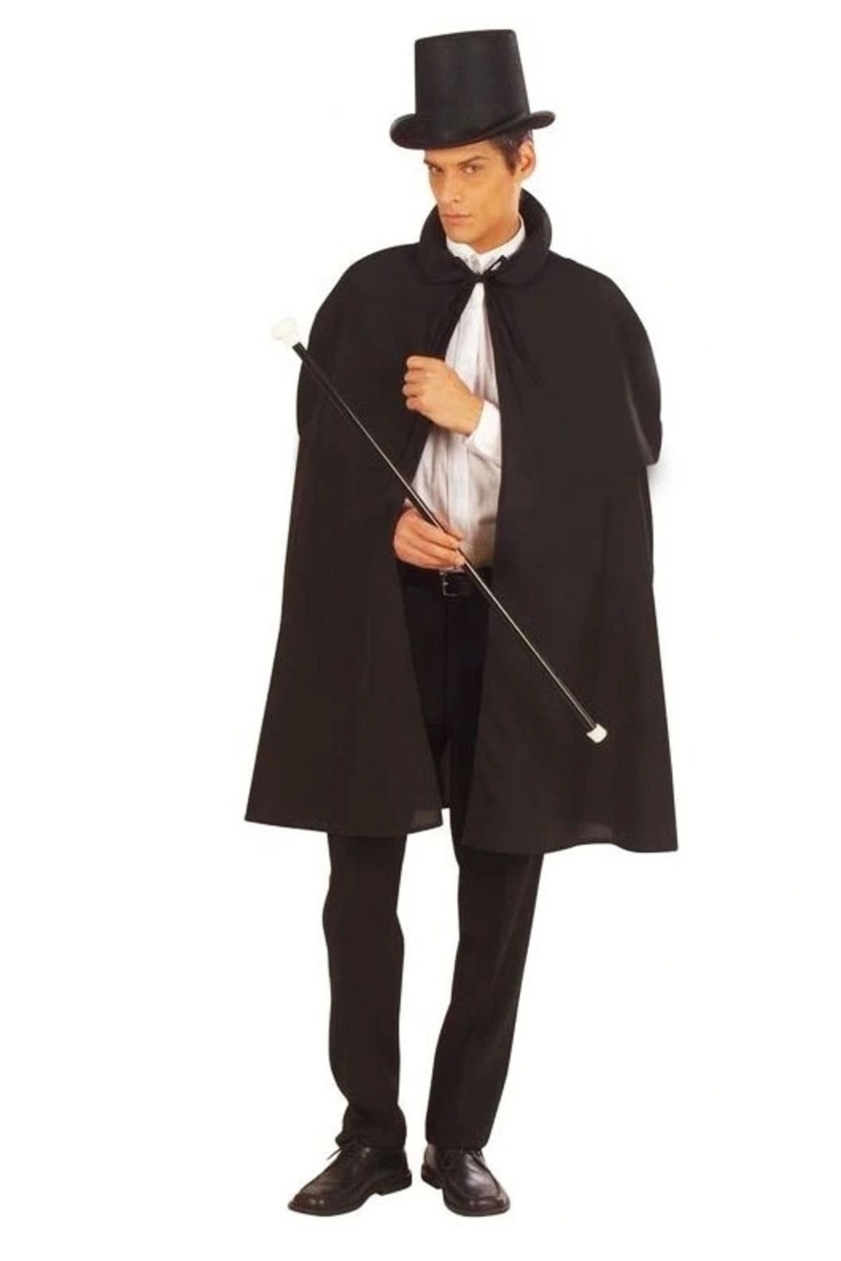STOREMAX Siyah Sihirbaz Pelerini 120 cm ve Sihirbaz Şapkası 12 cm Yetişkin Boy (5047)