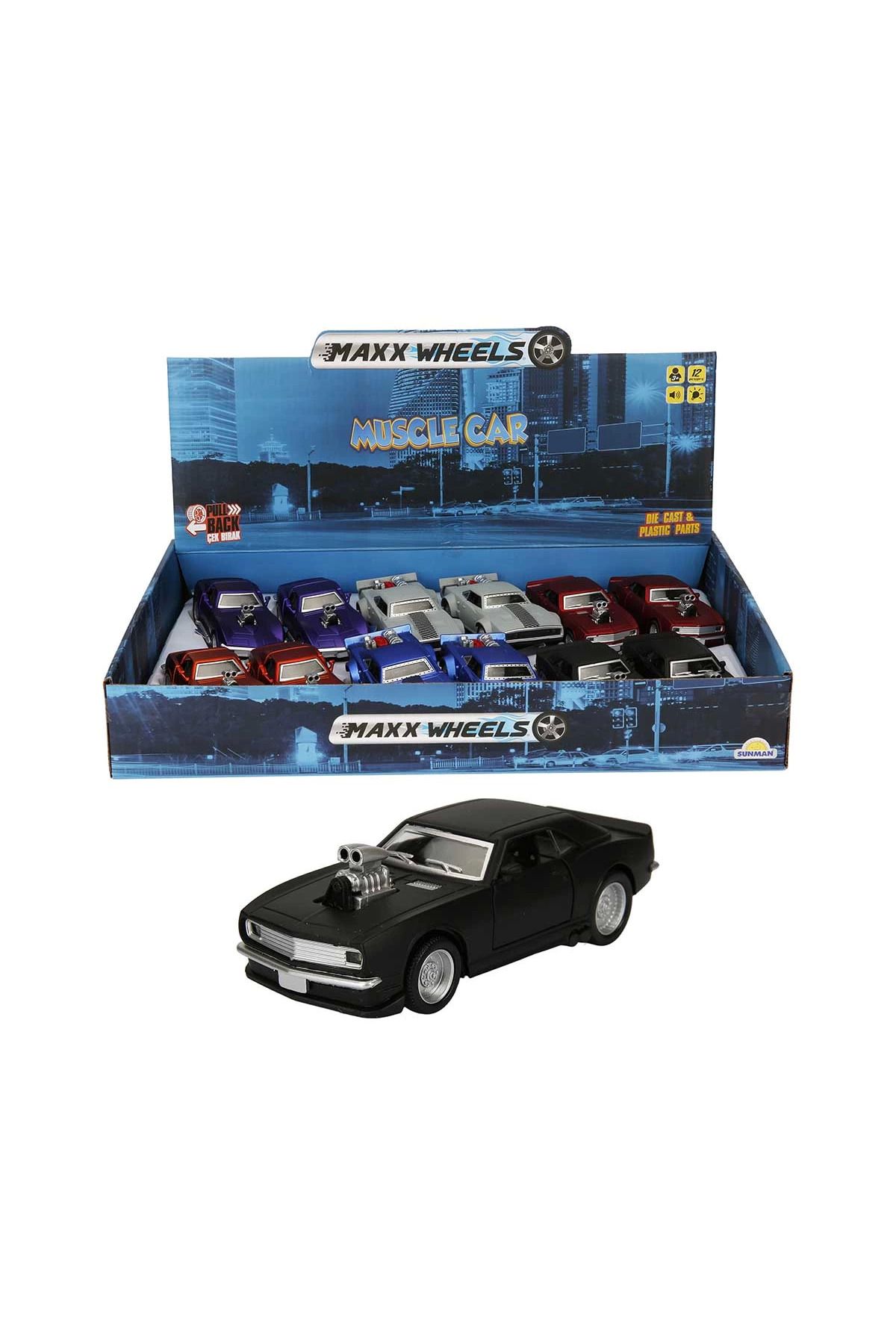 gnsstore MAXX WHEELS MUSCLE SESLİ VE IŞIKLI ARABA 12CM