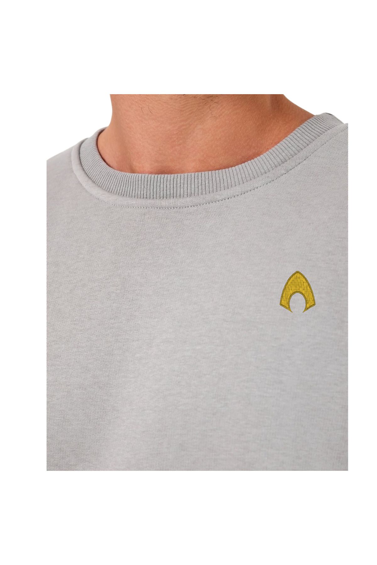 ChapellaSocks Aquaman Desen Nakışlı Unisex Sweatshirt- %100 Pamuk ve Rahat!