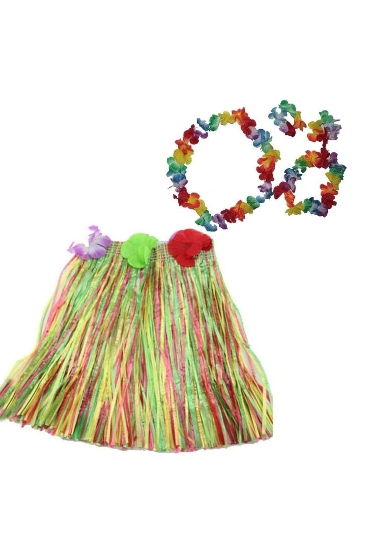 STOREMAX Luau Aloha Hawaii Kolye Etek Taç ve Bileklik Seti (5047)